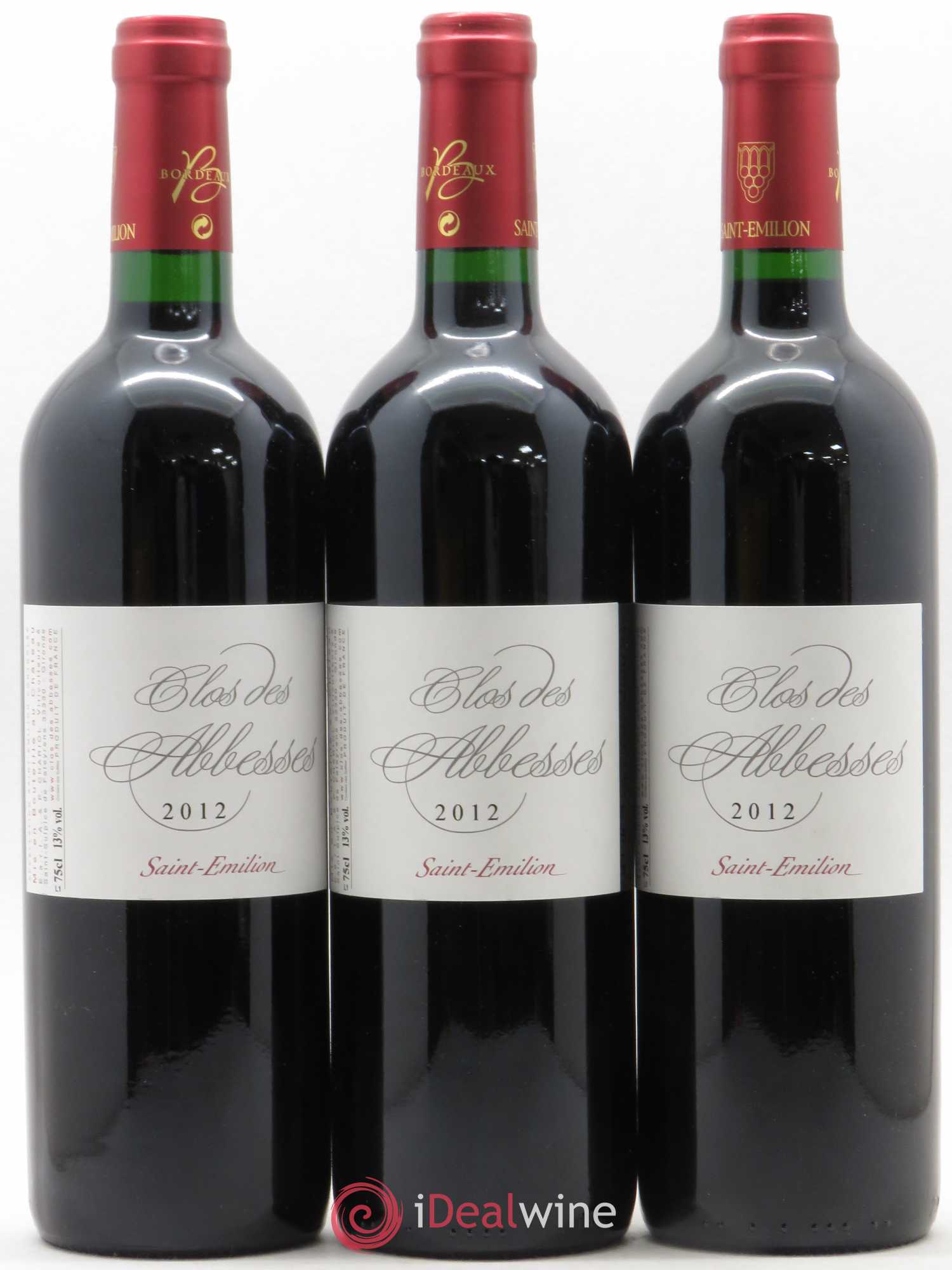 Saint-Émilion Clos des Abbesses 2012 - Posten von 6 Flaschen - 2
