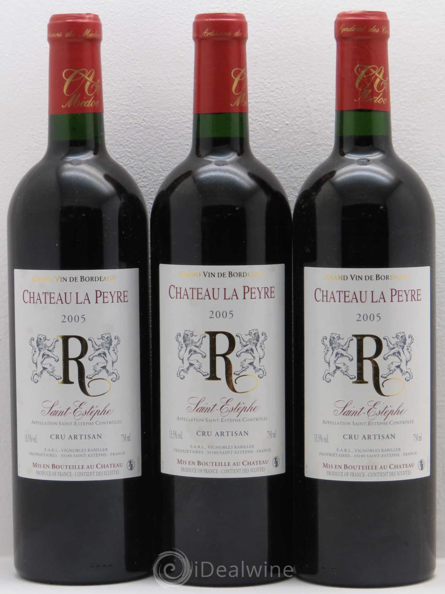 Saint-Estèphe Château La Peyre 2005 - Posten von 3 Flaschen - 0