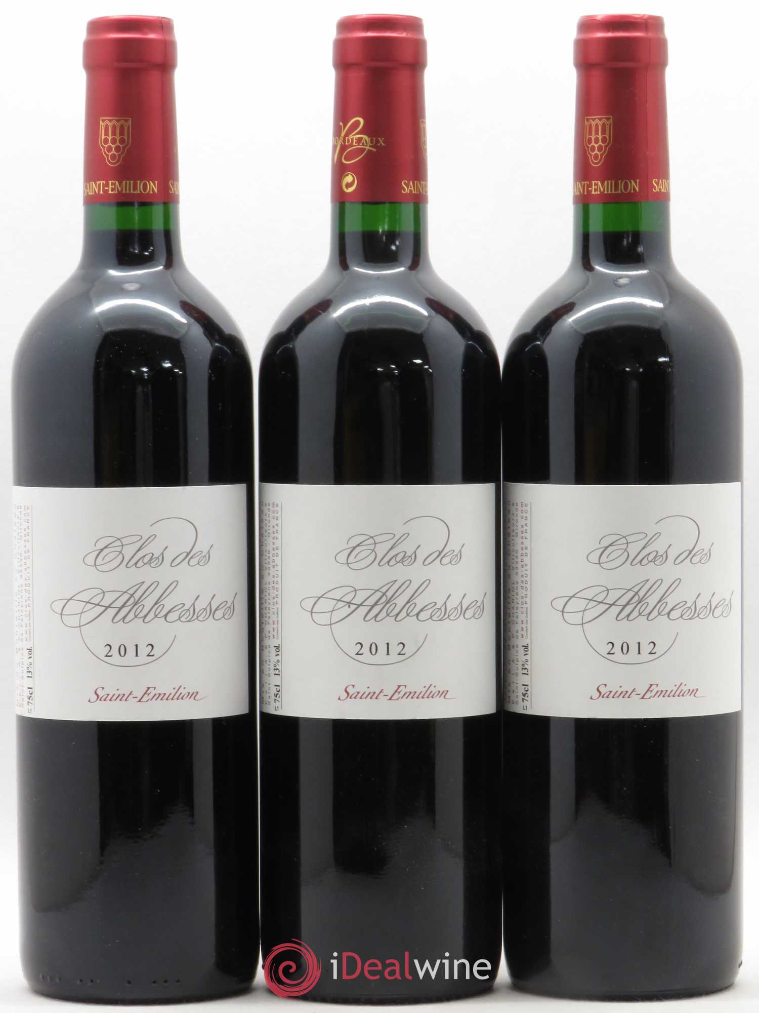 Saint-Émilion Clos des Abbesses 2012 - Lot de 6 bouteilles - 1
