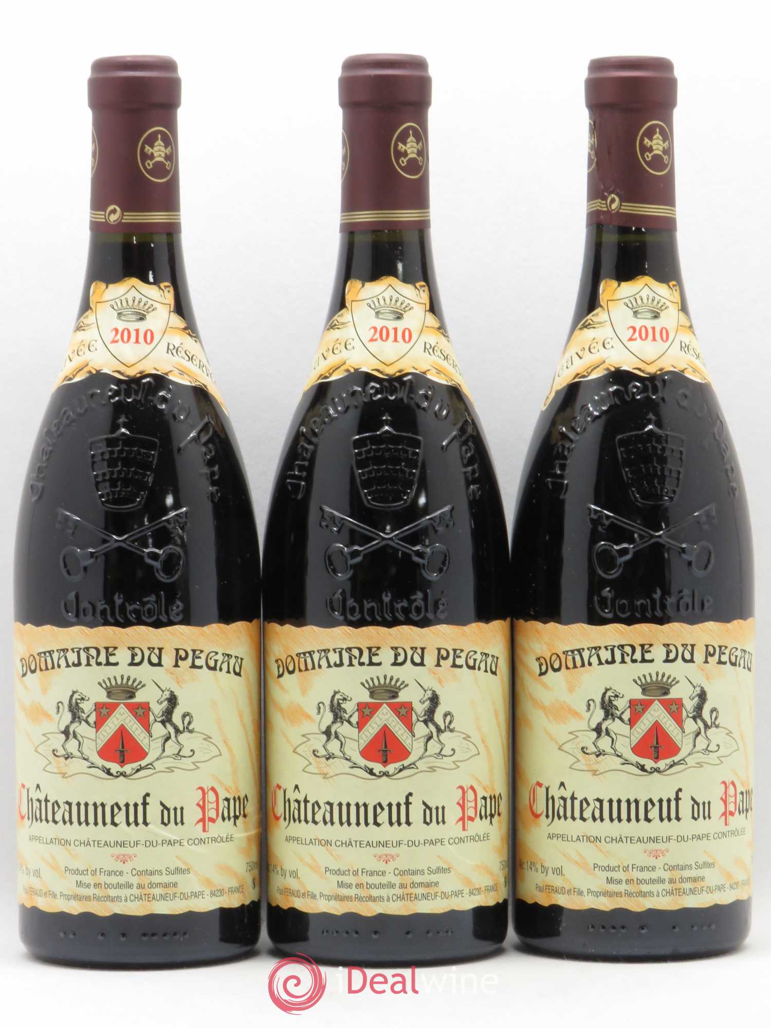 Châteauneuf-du-Pape Domaine du Pégau Cuvée Réservée Paul et Laurence Féraud 2010 - Lot de 3 bouteilles - 0