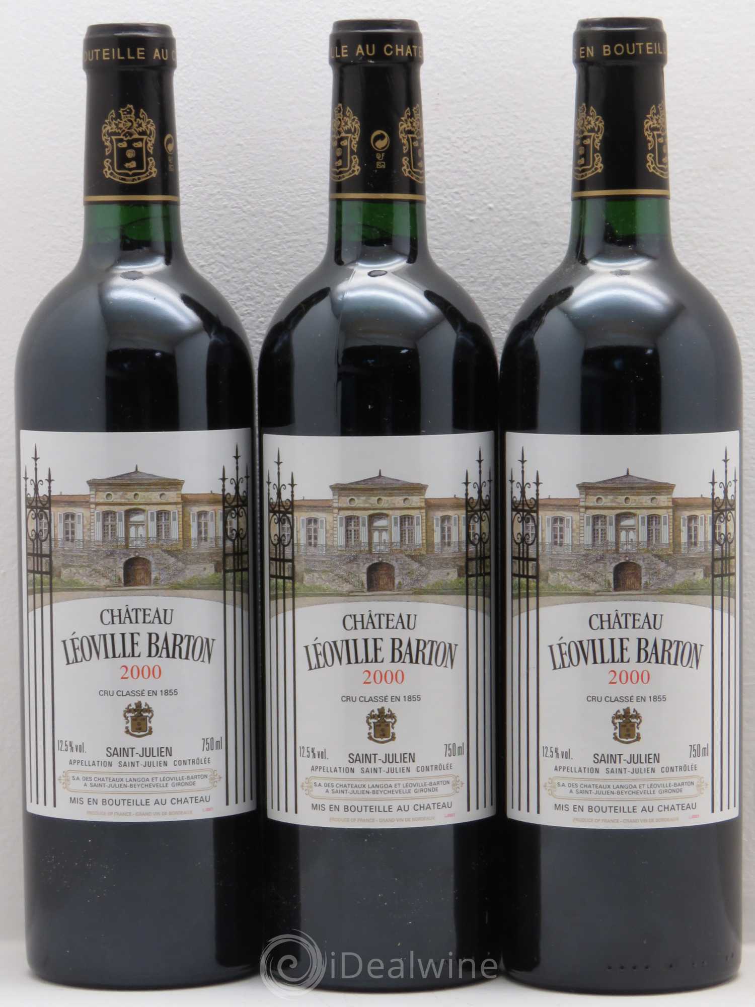 Château Léoville Barton 2ème Grand Cru Classé 2000 - Lot de 3 bouteilles - 0
