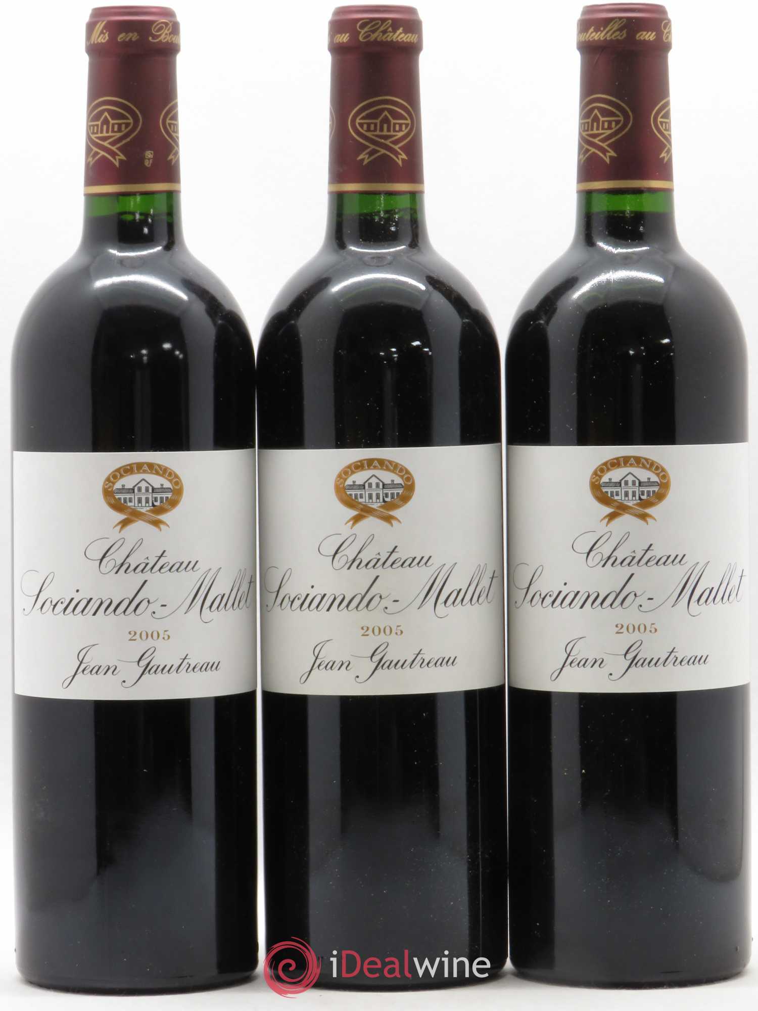 Château Sociando Mallet 2005 - Lot de 3 bouteilles - 0