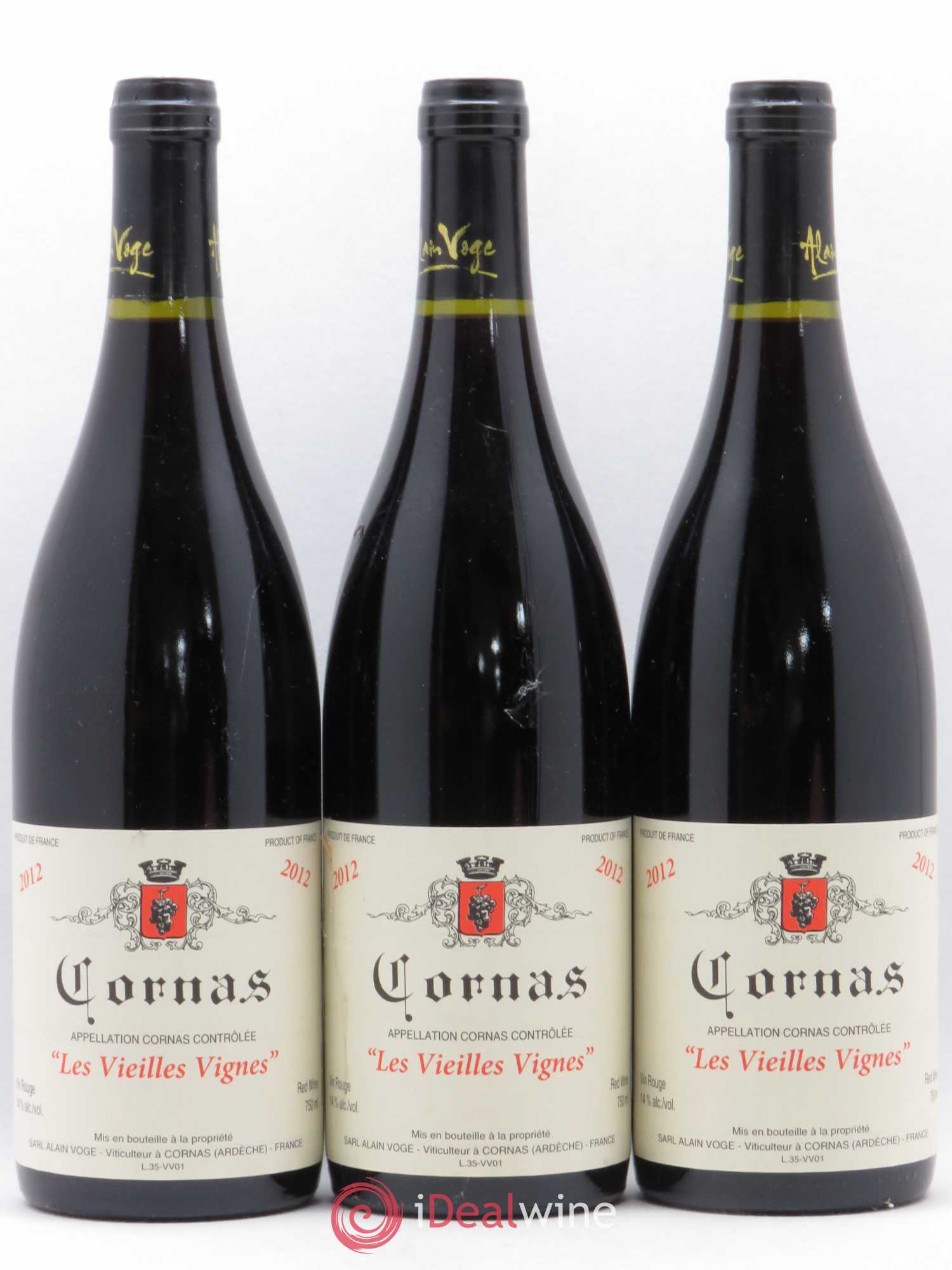 Cornas Les Vieilles Vignes Alain Voge (Domaine) 2012 - Lot de 3 bouteilles - 0