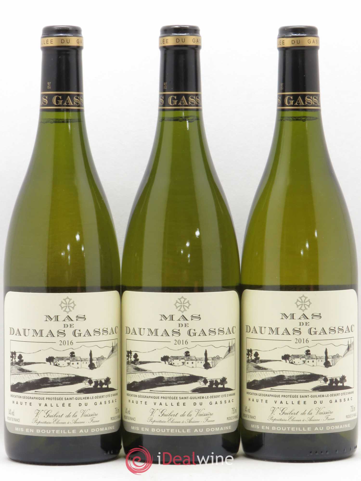 Saint-Guilhem-le-Désert - Cité d'Aniane Mas Daumas Gassac Famille Guibert de La Vaissière 2016 - Lot de 3 bouteilles - 0