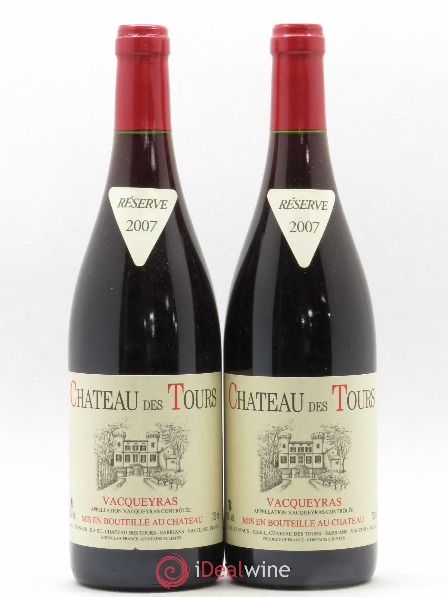 Vacqueyras Château des Tours Emmanuel Reynaud 2007 - Lot de 2 bouteilles - 0