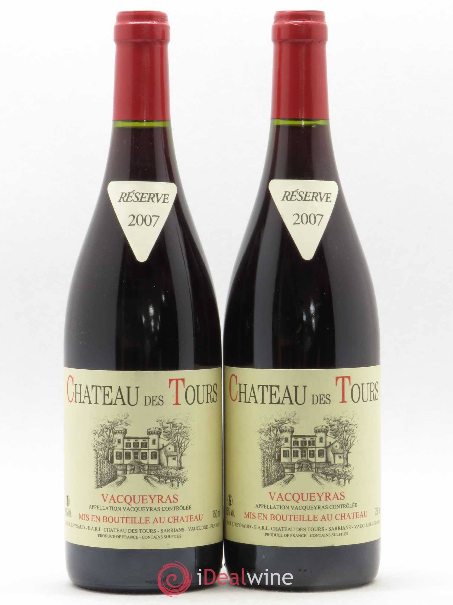 Vacqueyras Château des Tours Emmanuel Reynaud 2007 - Lot de 2 bouteilles - 0