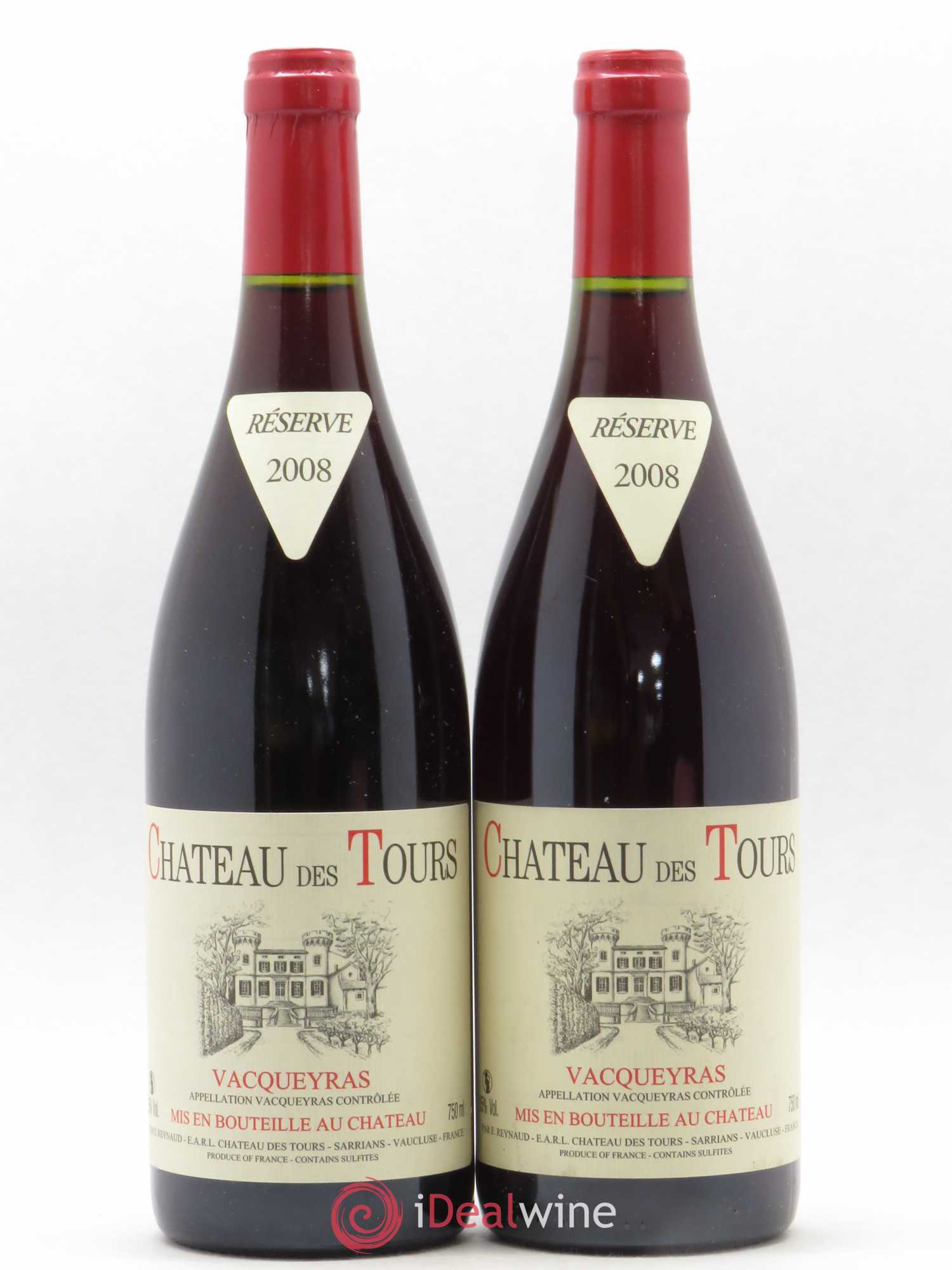 Vacqueyras Château des Tours Emmanuel Reynaud 2008 - Lot de 2 bouteilles - 0