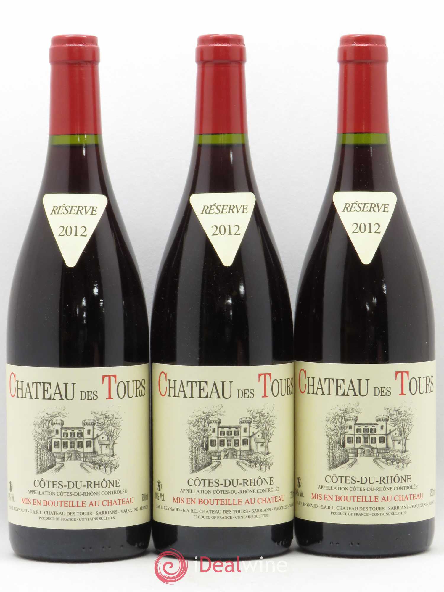 Côtes-du-Rhône Château des Tours Emmanuel Reynaud 2012 - Lot de 3 bouteilles - 0