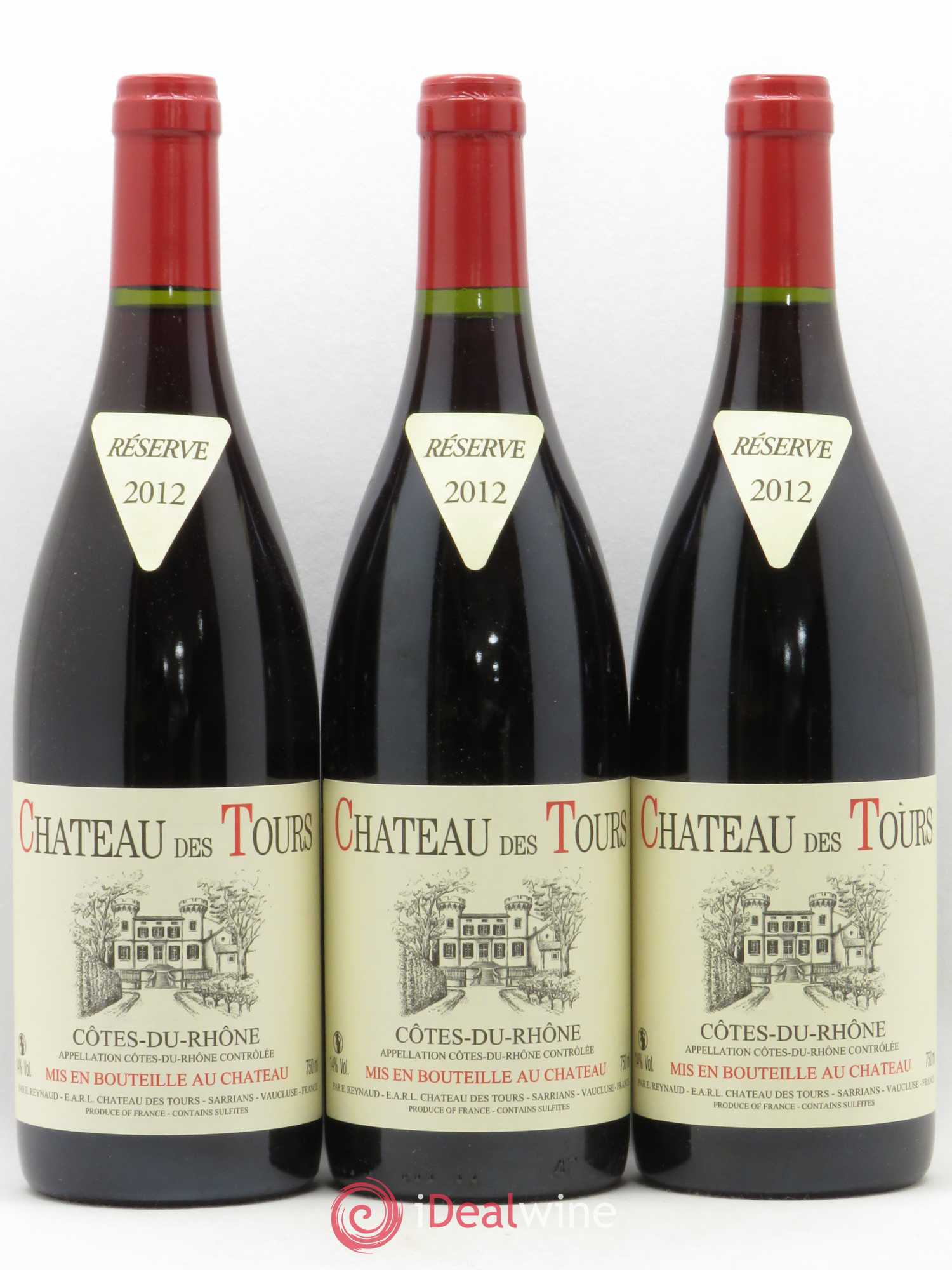 Côtes-du-Rhône Château des Tours Emmanuel Reynaud 2012 - Lot de 3 bouteilles - 0