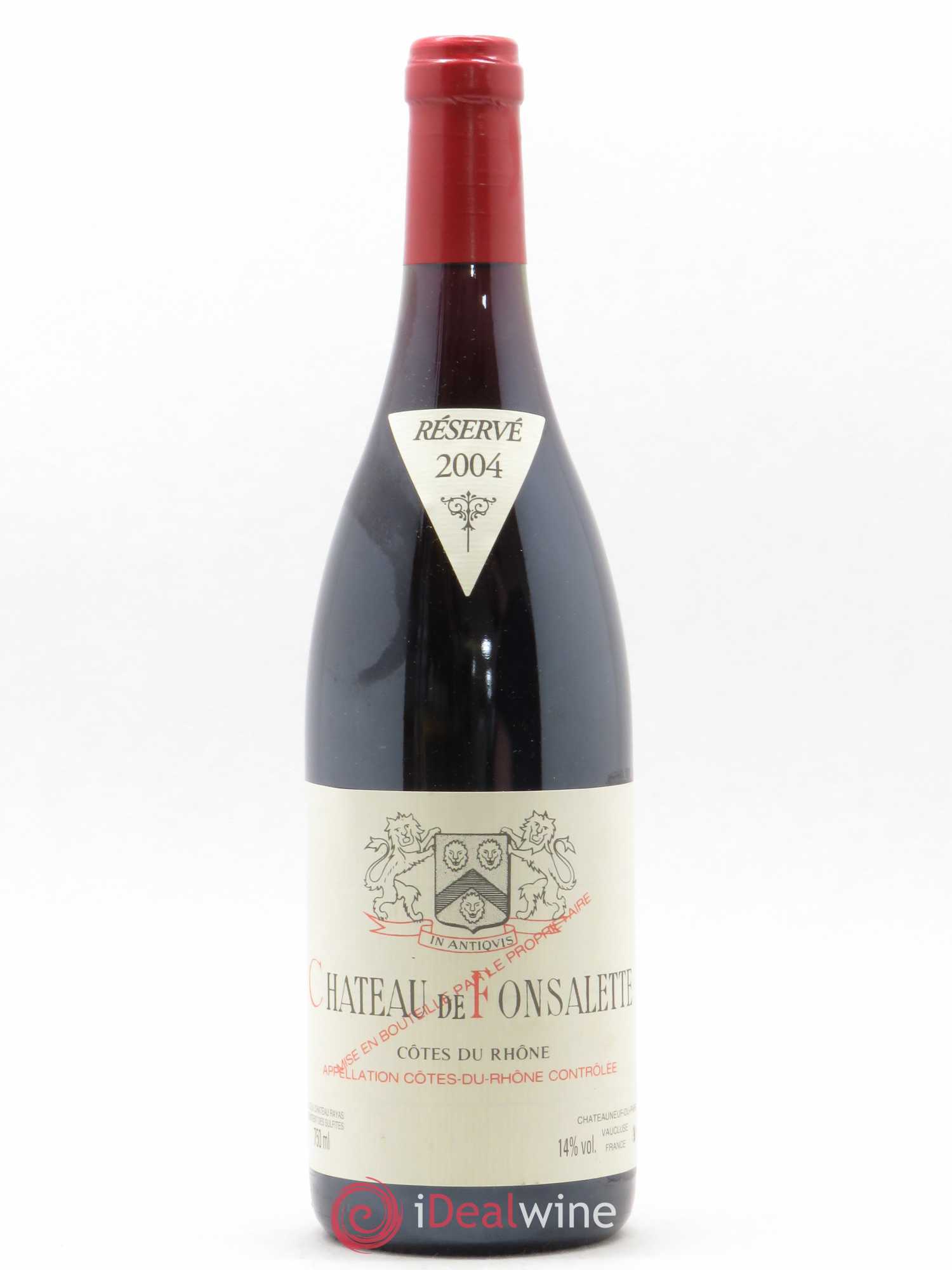 Côtes-du-Rhône Château de Fonsalette Emmanuel Reynaud 2004 - Lot de 1 bouteille - 0
