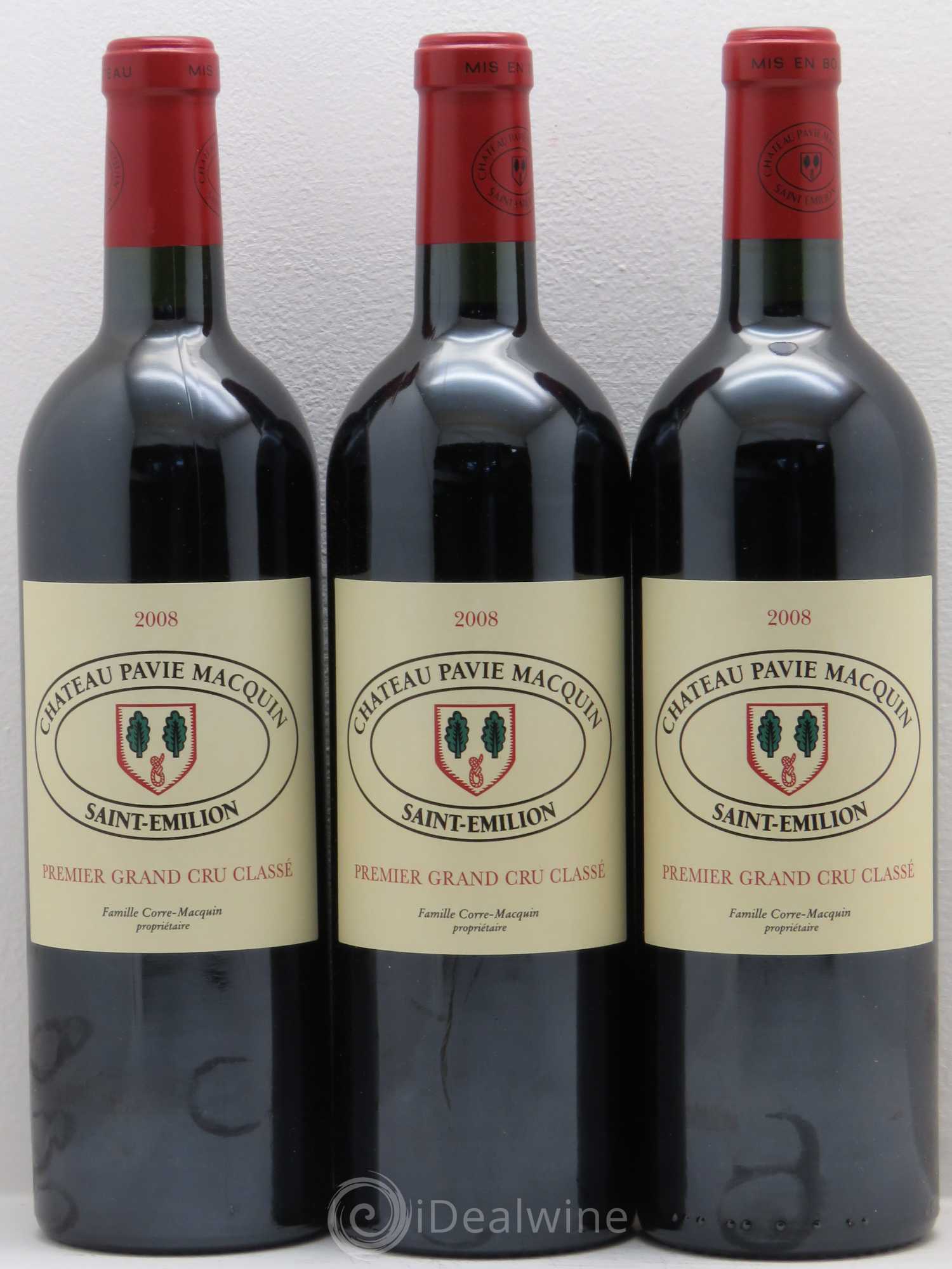 Château Pavie Macquin 1er Grand Cru Classé B 2008 - Lot de 3 bouteilles - 0