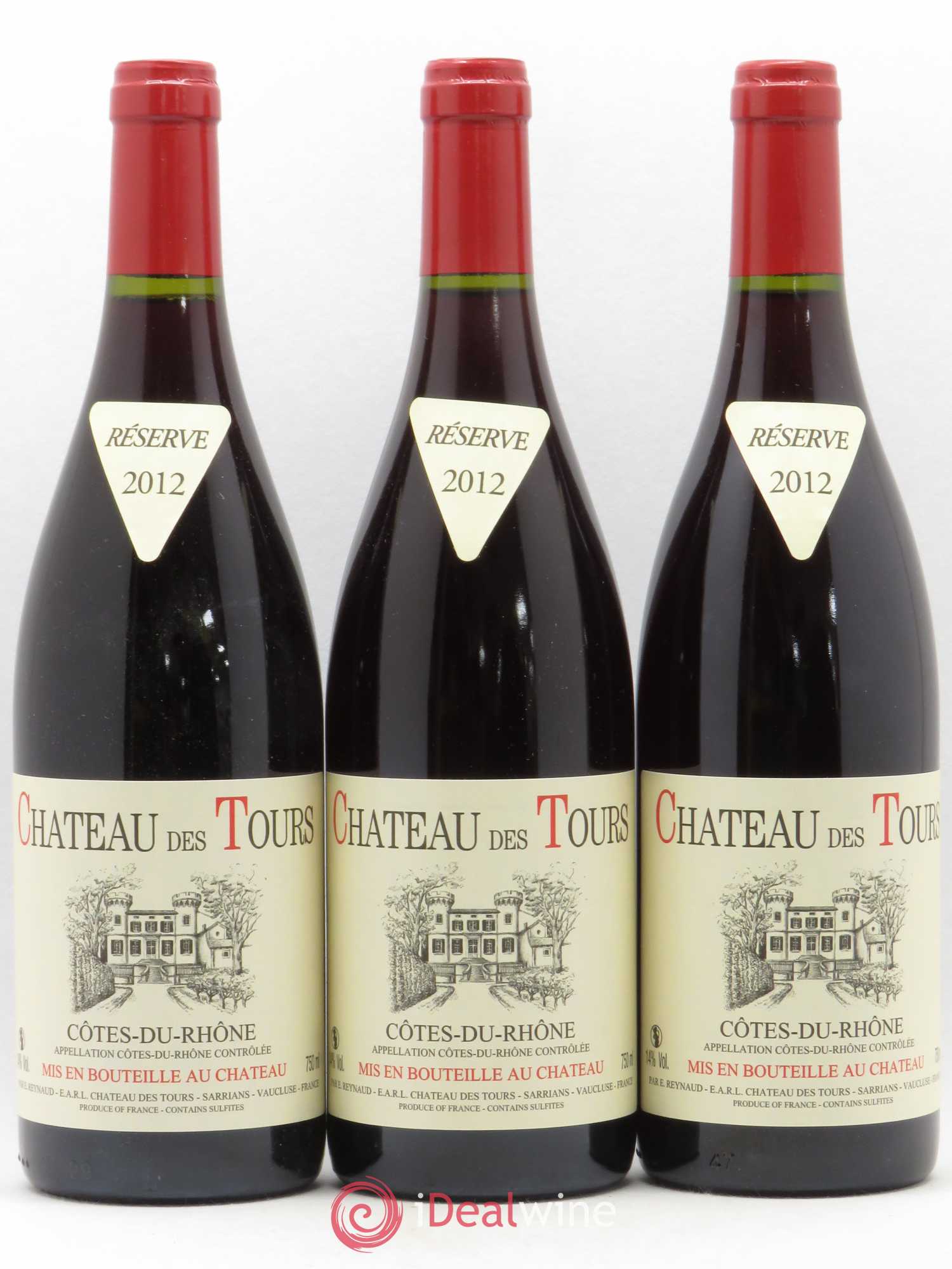 Côtes-du-Rhône Château des Tours Emmanuel Reynaud 2012 - Lot de 3 bouteilles - 0