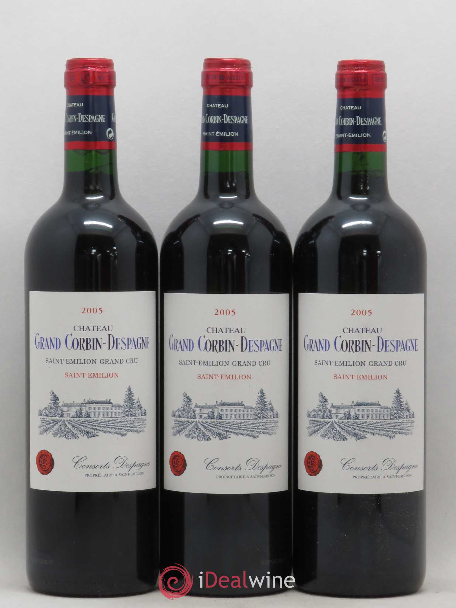 Château Grand Corbin Despagne Grand Cru Classé 2005 - Lot de 3 bouteilles - 0