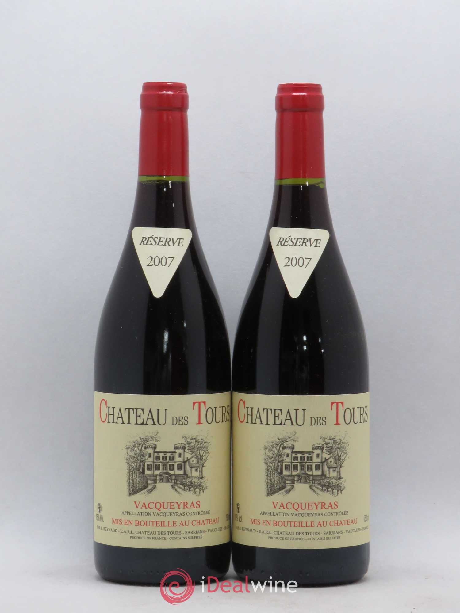 Vacqueyras Château des Tours Emmanuel Reynaud 2007 - Lot de 2 bouteilles - 0