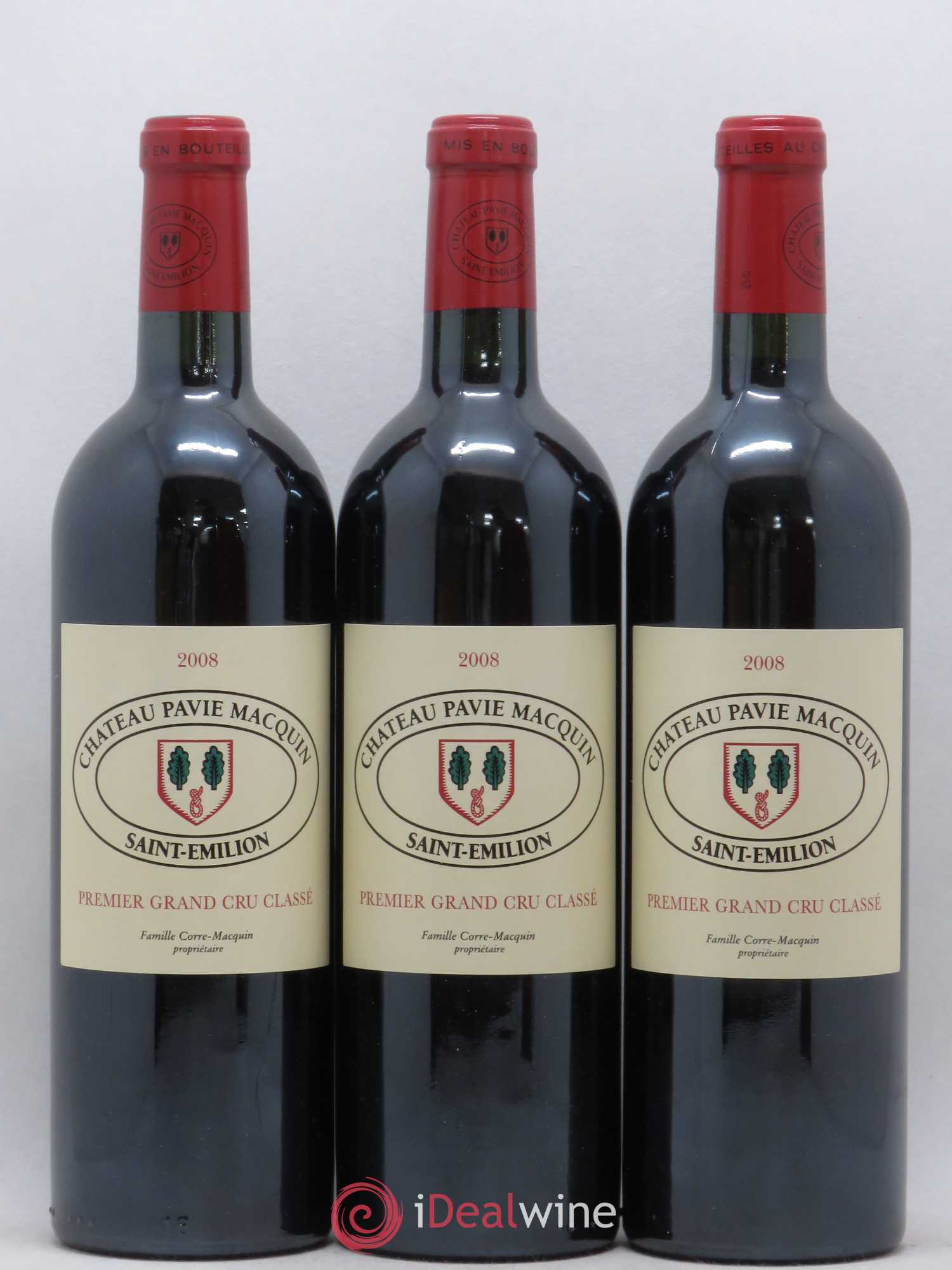 Château Pavie Macquin 1er Grand Cru Classé B 2008 - Lot de 3 bouteilles - 0