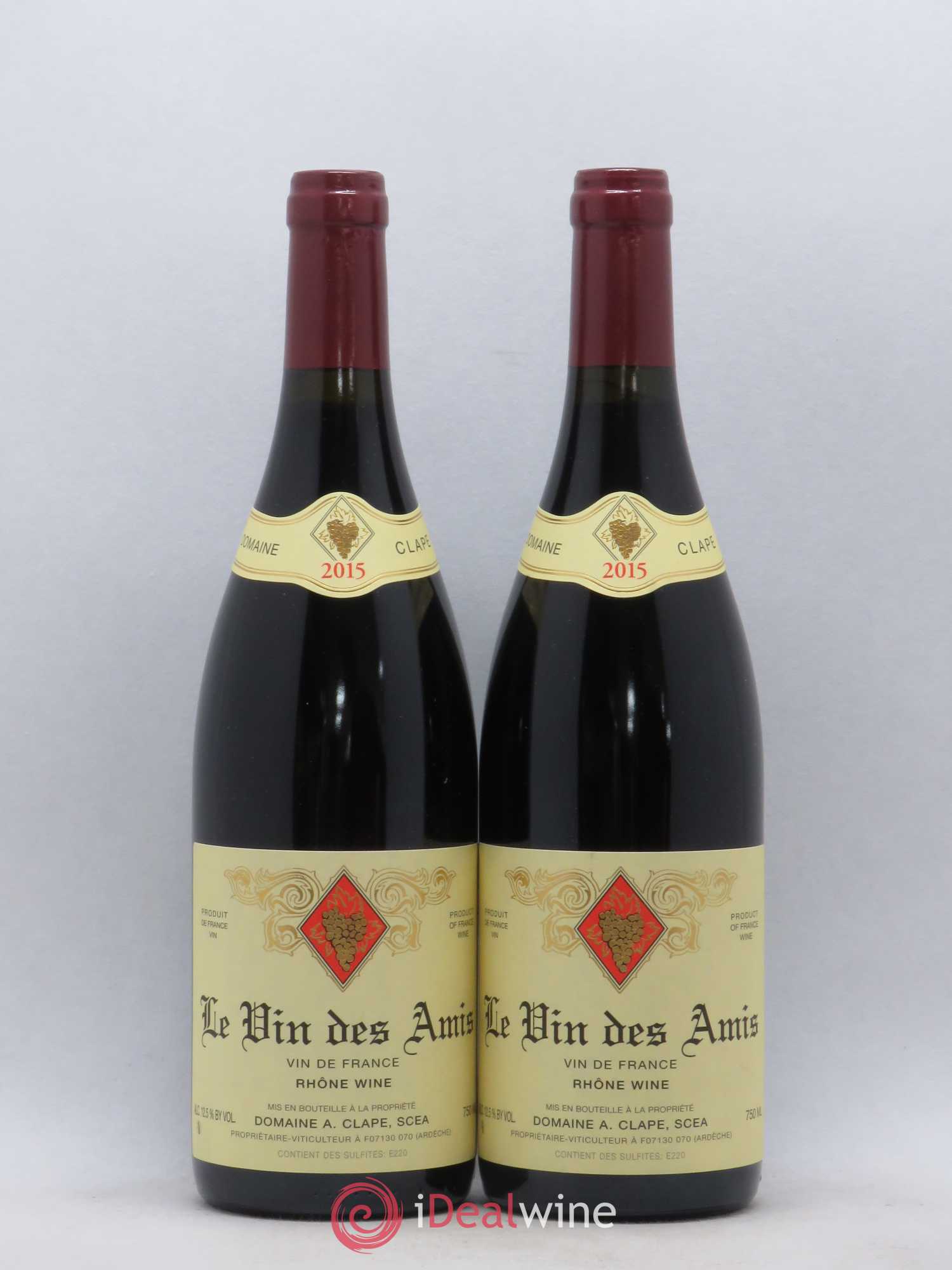 Vin de France Le Vin des Amis Auguste Clape 2015 - Lot de 2 bouteilles - 0