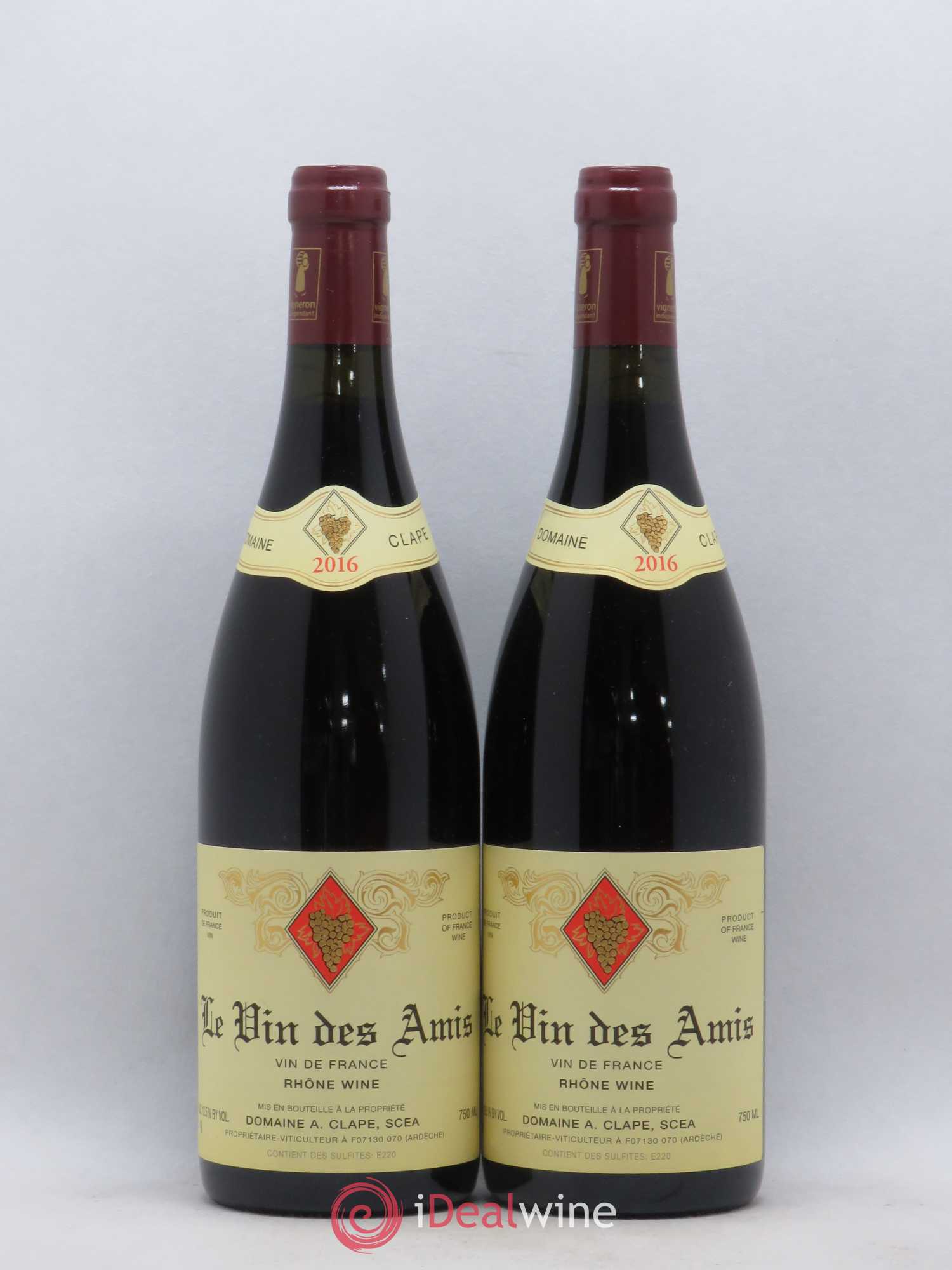 Vin de France Le Vin des Amis Auguste Clape 2016 - Lot de 2 bouteilles - 0