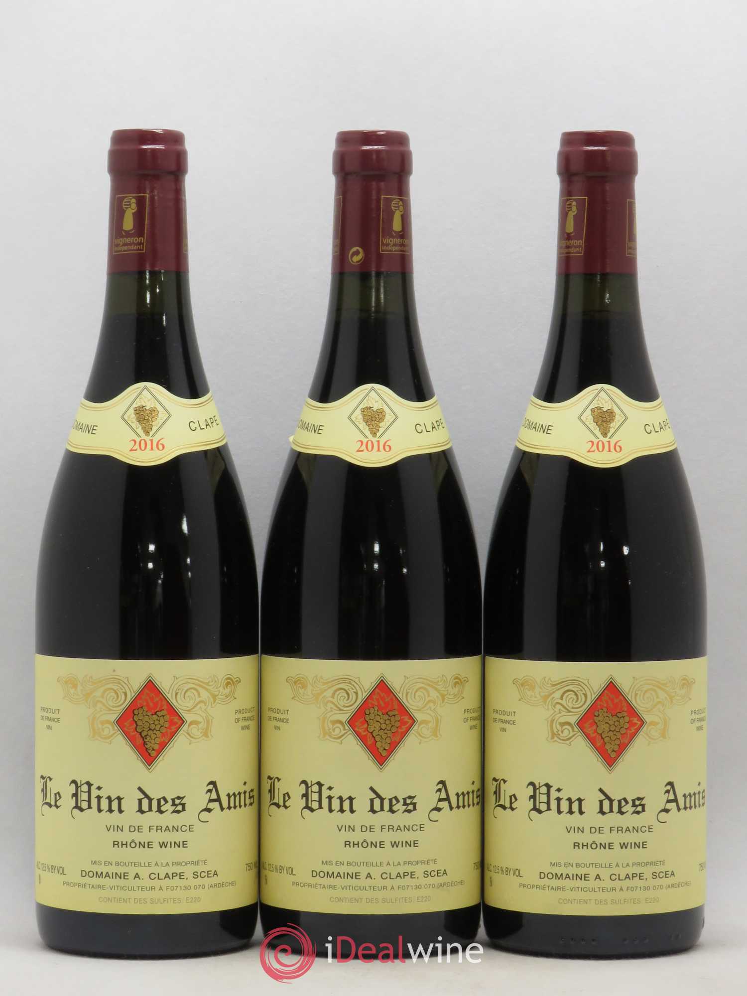 Vin de France Le Vin des Amis Auguste Clape 2016 - Lot de 3 bouteilles - 0