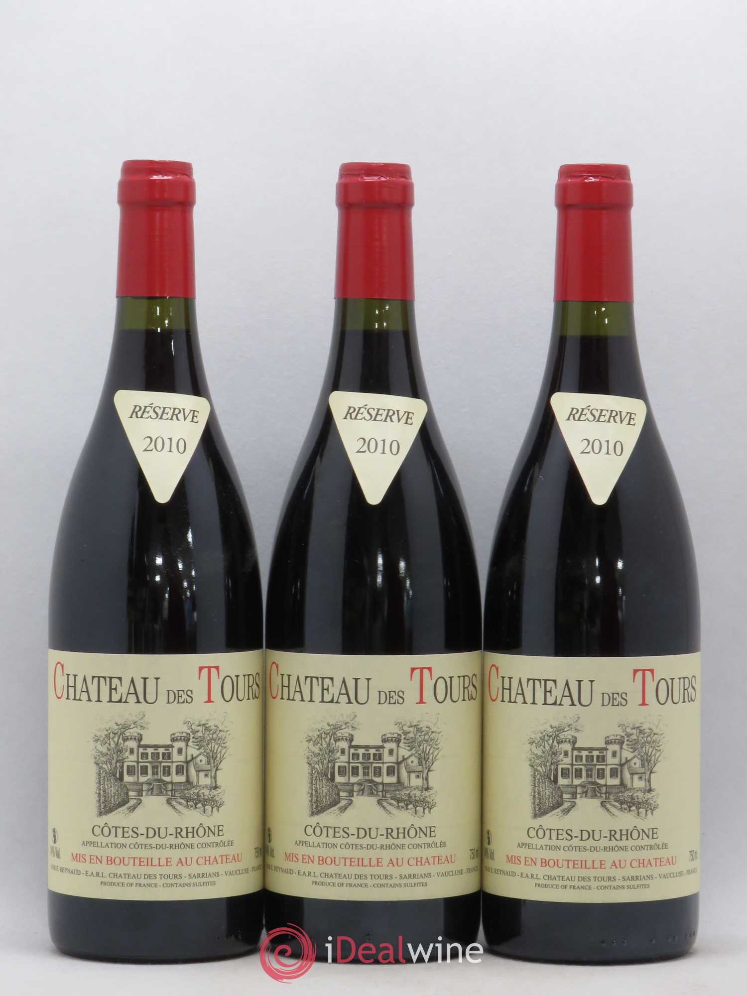 Côtes-du-Rhône Château des Tours Emmanuel Reynaud 2010 - Lot de 3 bouteilles - 0