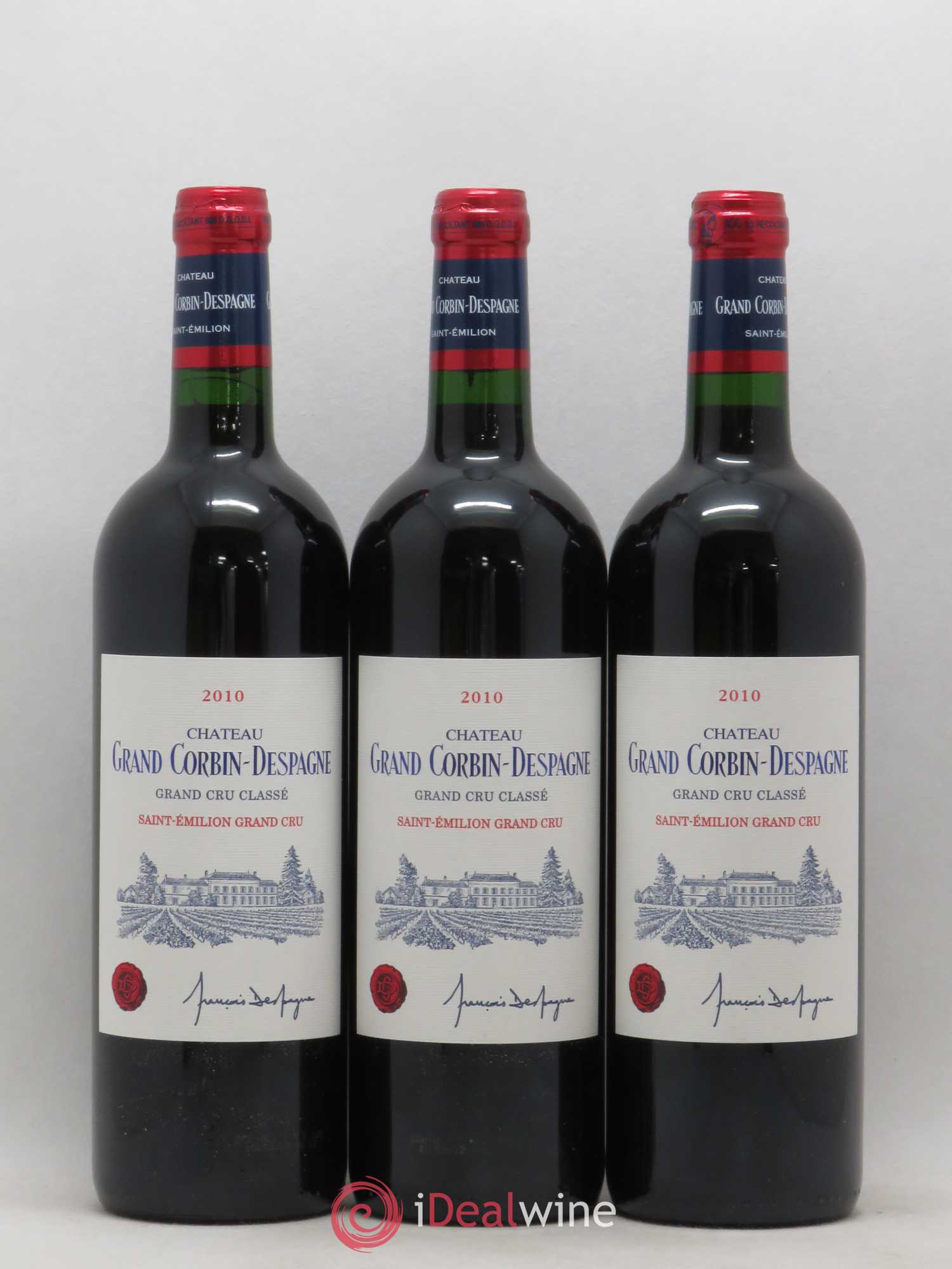 Château Grand Corbin Despagne Grand Cru Classé 2010 - Lot de 3 bouteilles - 0