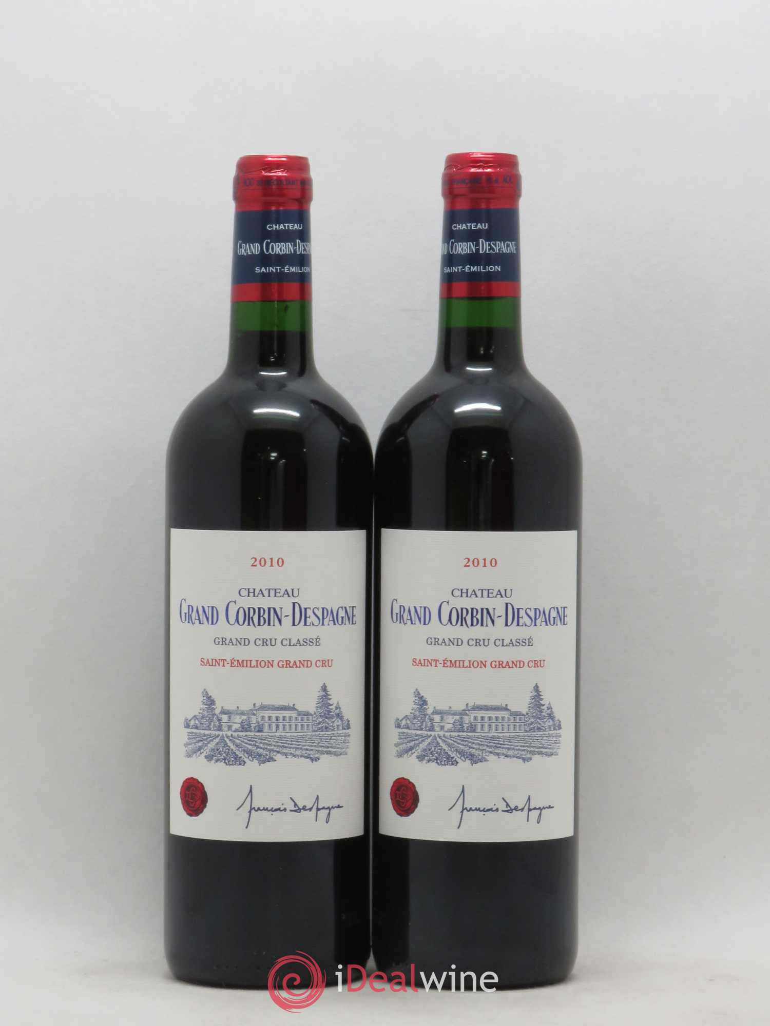 Château Grand Corbin Despagne Grand Cru Classé 2010 - Lot de 2 bouteilles - 0