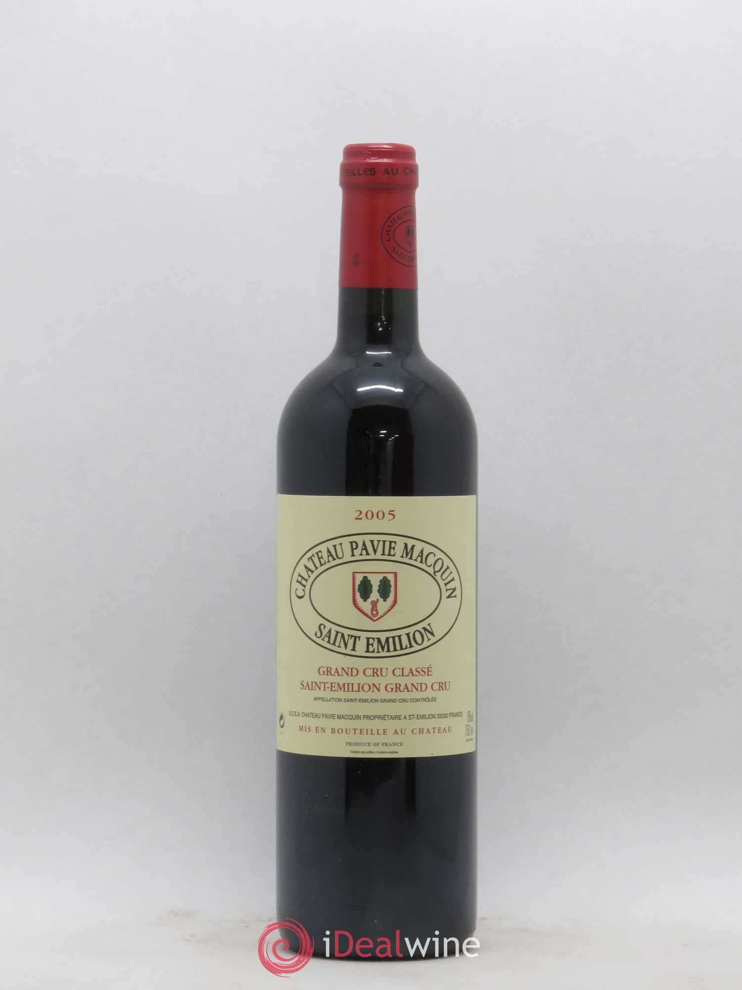 Château Pavie Macquin 1er Grand Cru Classé B 2005 - Lot de 1 bouteille - 0