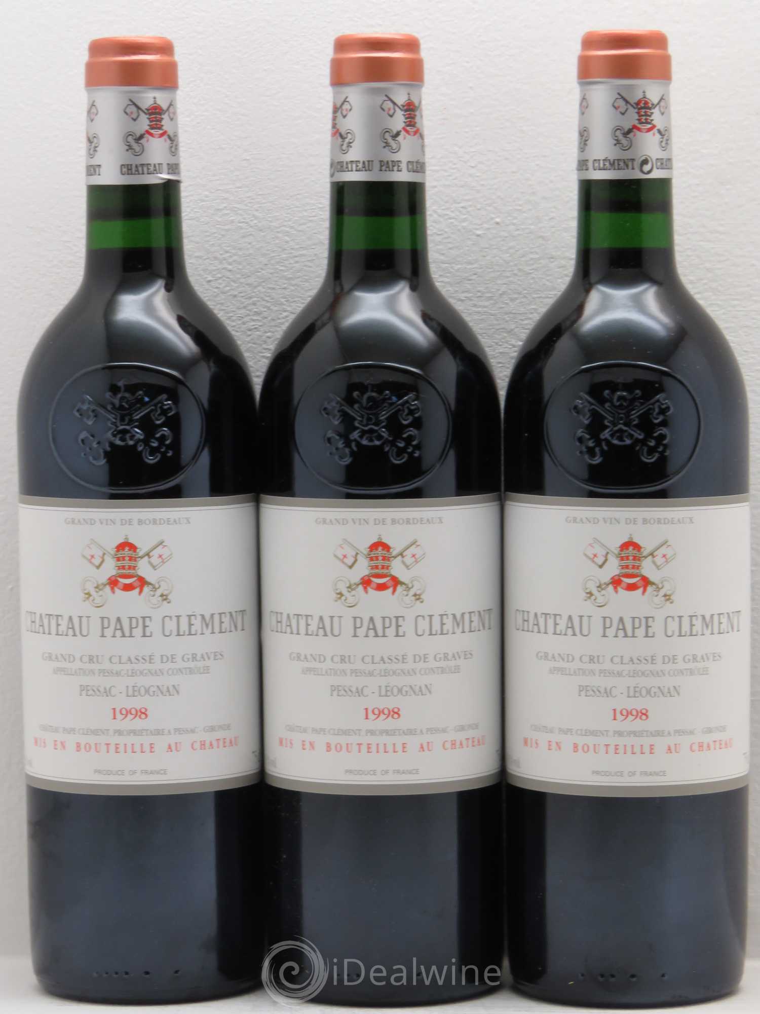 Château Pape Clément Cru Classé de Graves 1998 - Lot de 3 bouteilles - 0