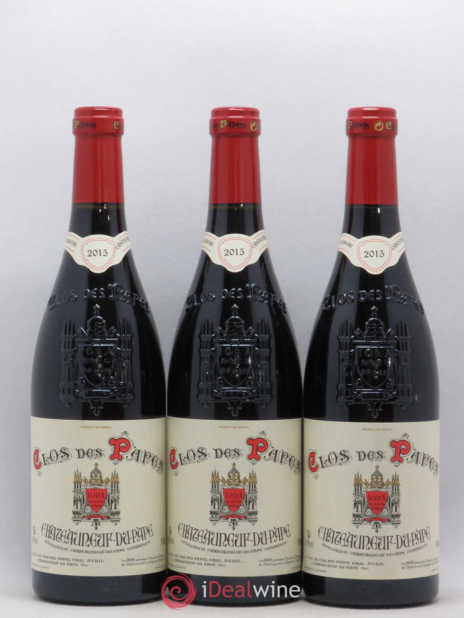 Châteauneuf-du-Pape Clos des Papes - Paul Avril 2015 - Lot de 3 bouteilles - 0