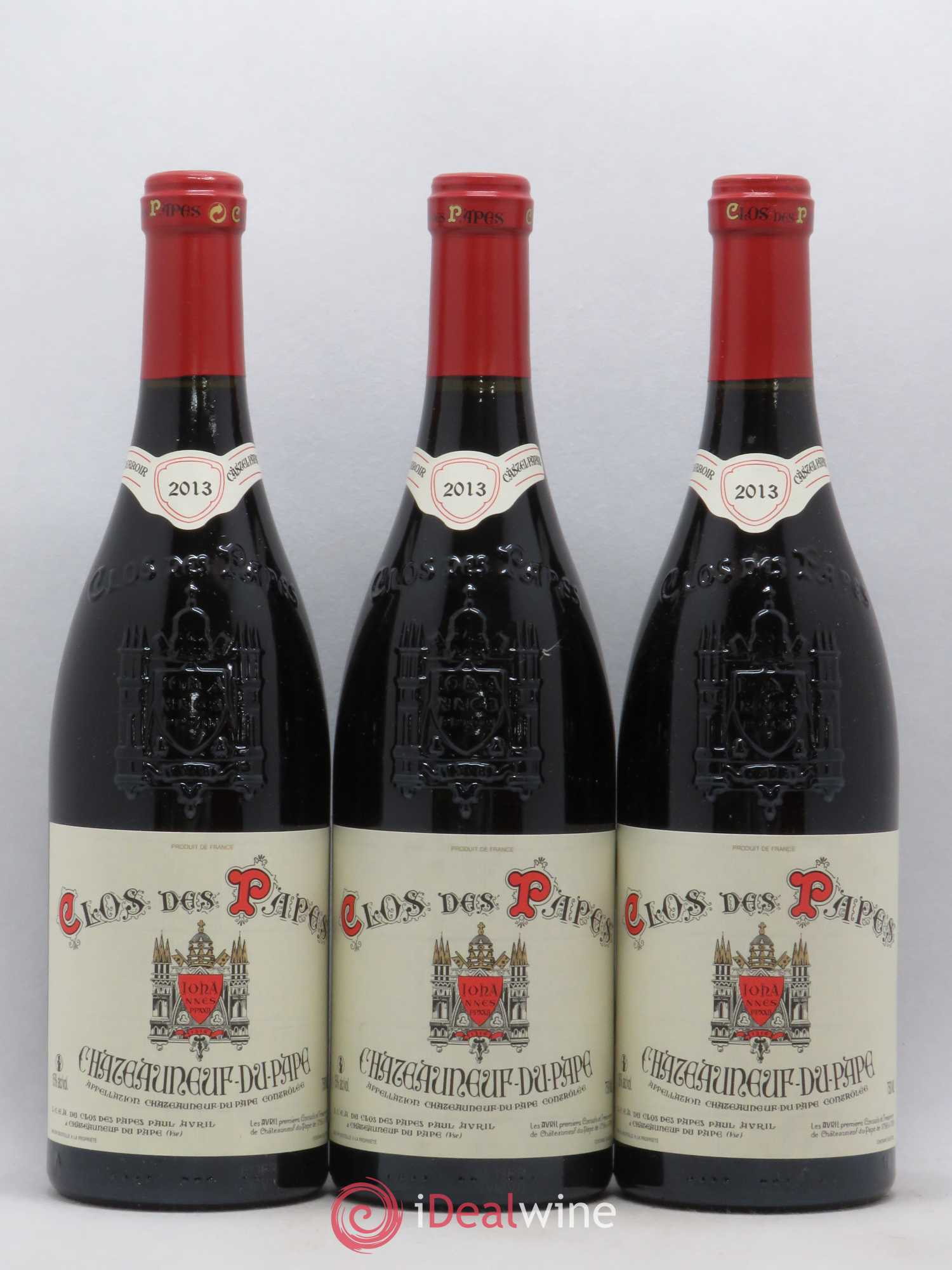Châteauneuf-du-Pape Clos des Papes - Paul Avril 2013 - Lot de 3 bouteilles - 0