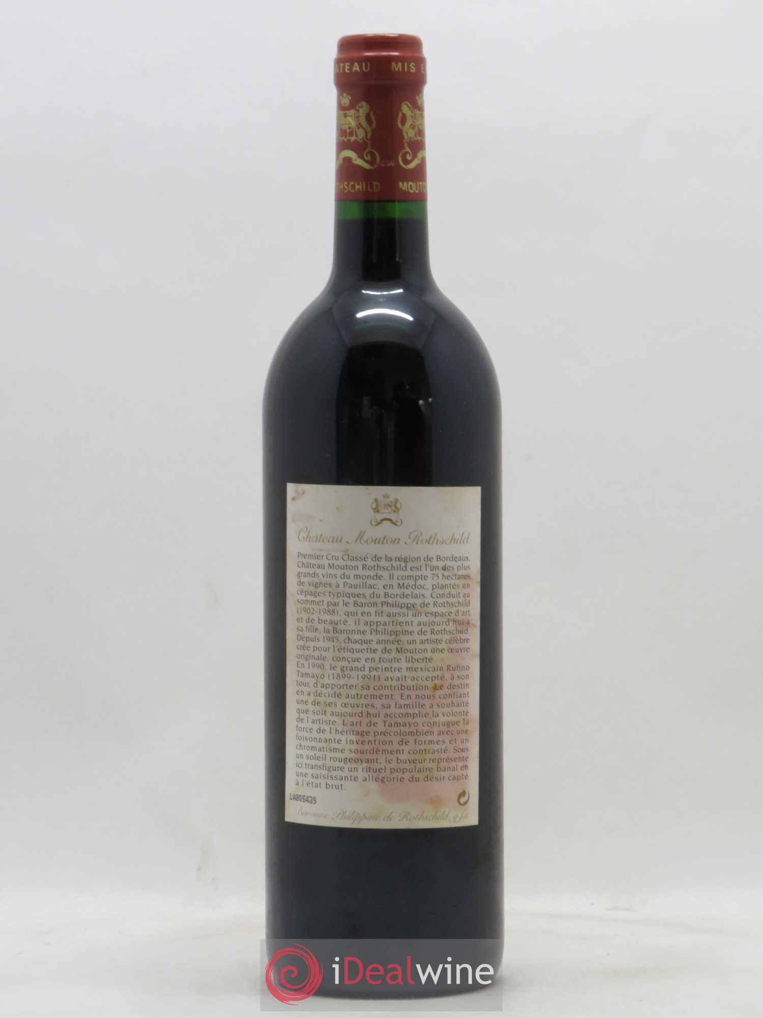 Château Mouton Rothschild 1er Grand Cru Classé 1998 - Lot de 1 bouteille - 1