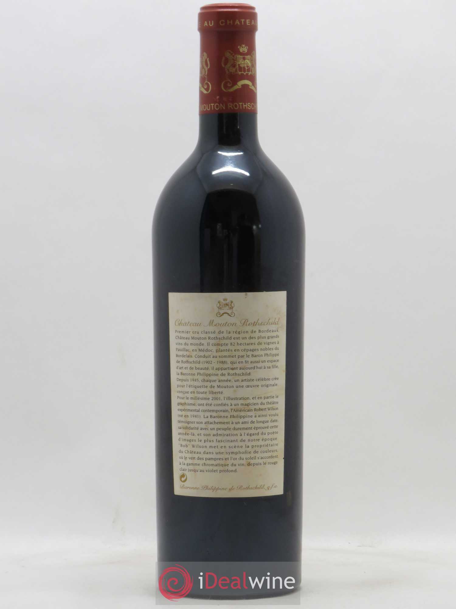 Château Mouton Rothschild 1er Grand Cru Classé 2001 - Lot de 1 bouteille - 1
