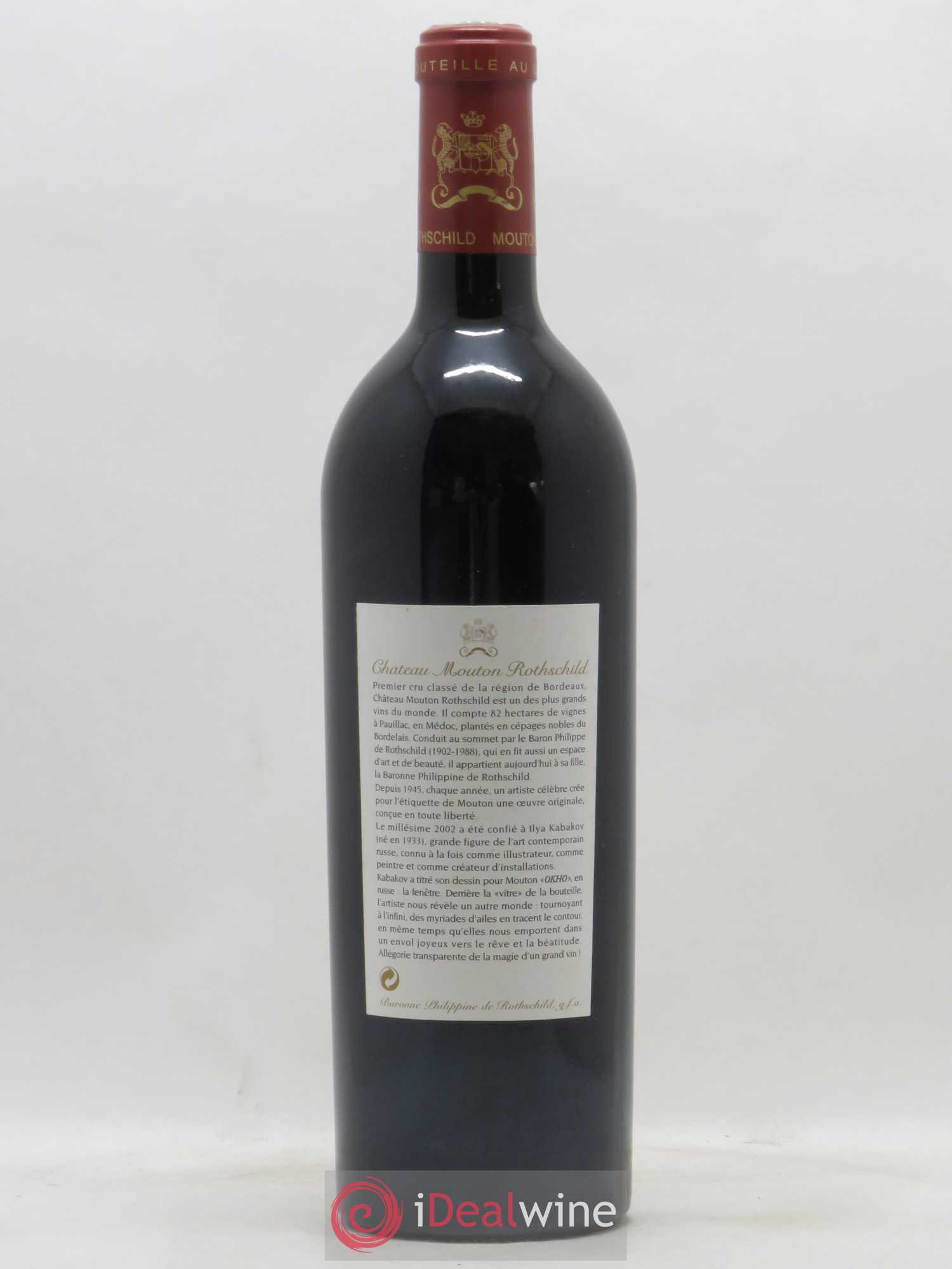 Château Mouton Rothschild 1er Grand Cru Classé 2002 - Lot de 1 bouteille - 1