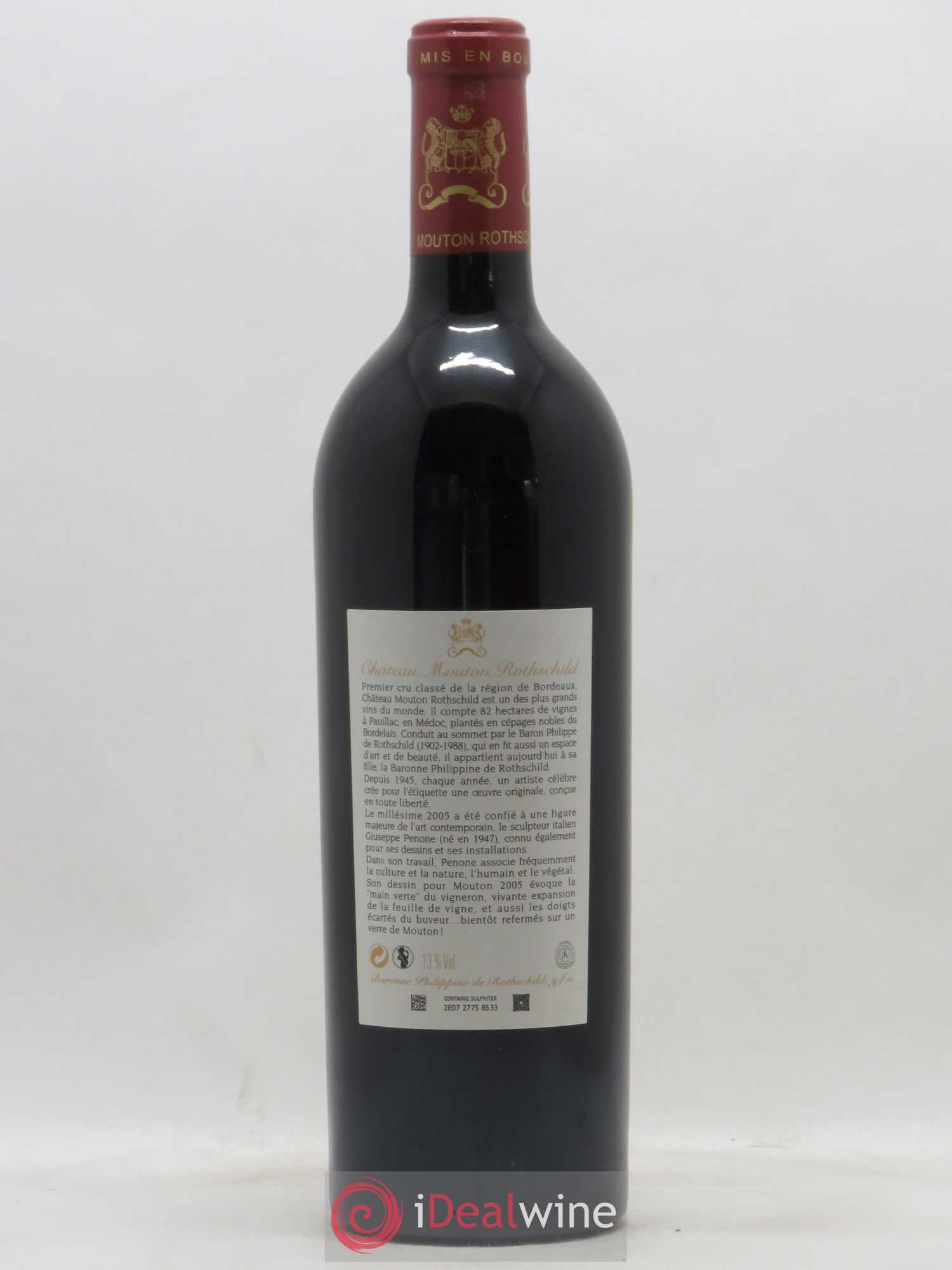 Château Mouton Rothschild 1er Grand Cru Classé 2005 - Lot de 1 bouteille - 1