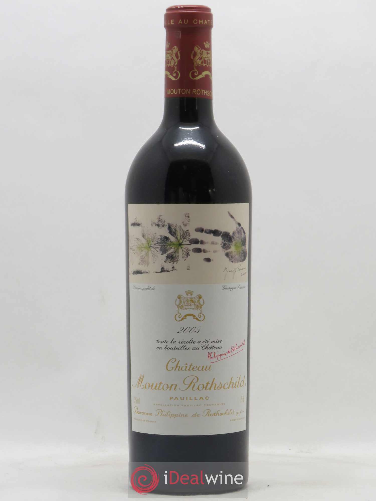 Château Mouton Rothschild 1er Grand Cru Classé 2005 - Lot de 1 bouteille - 0