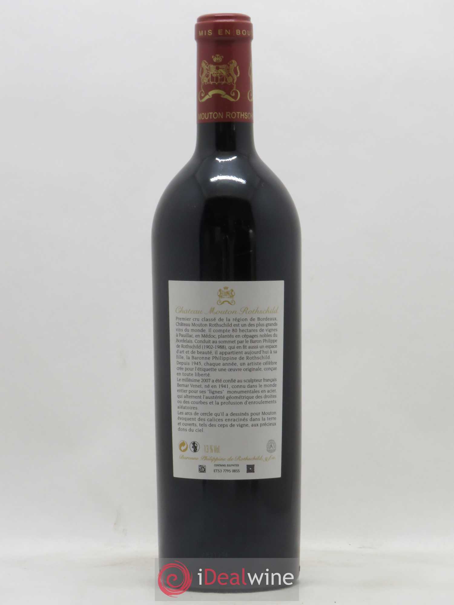 Château Mouton Rothschild 1er Grand Cru Classé 2007 - Lot de 1 bouteille - 1