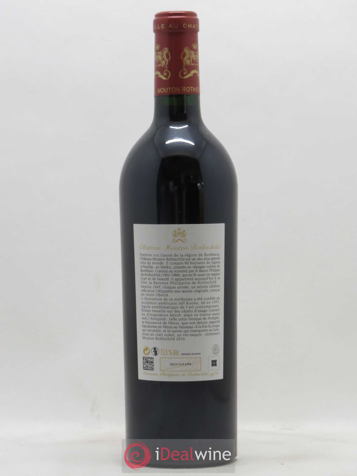 Château Mouton Rothschild 1er Grand Cru Classé 2010 - Lot de 1 bouteille - 1