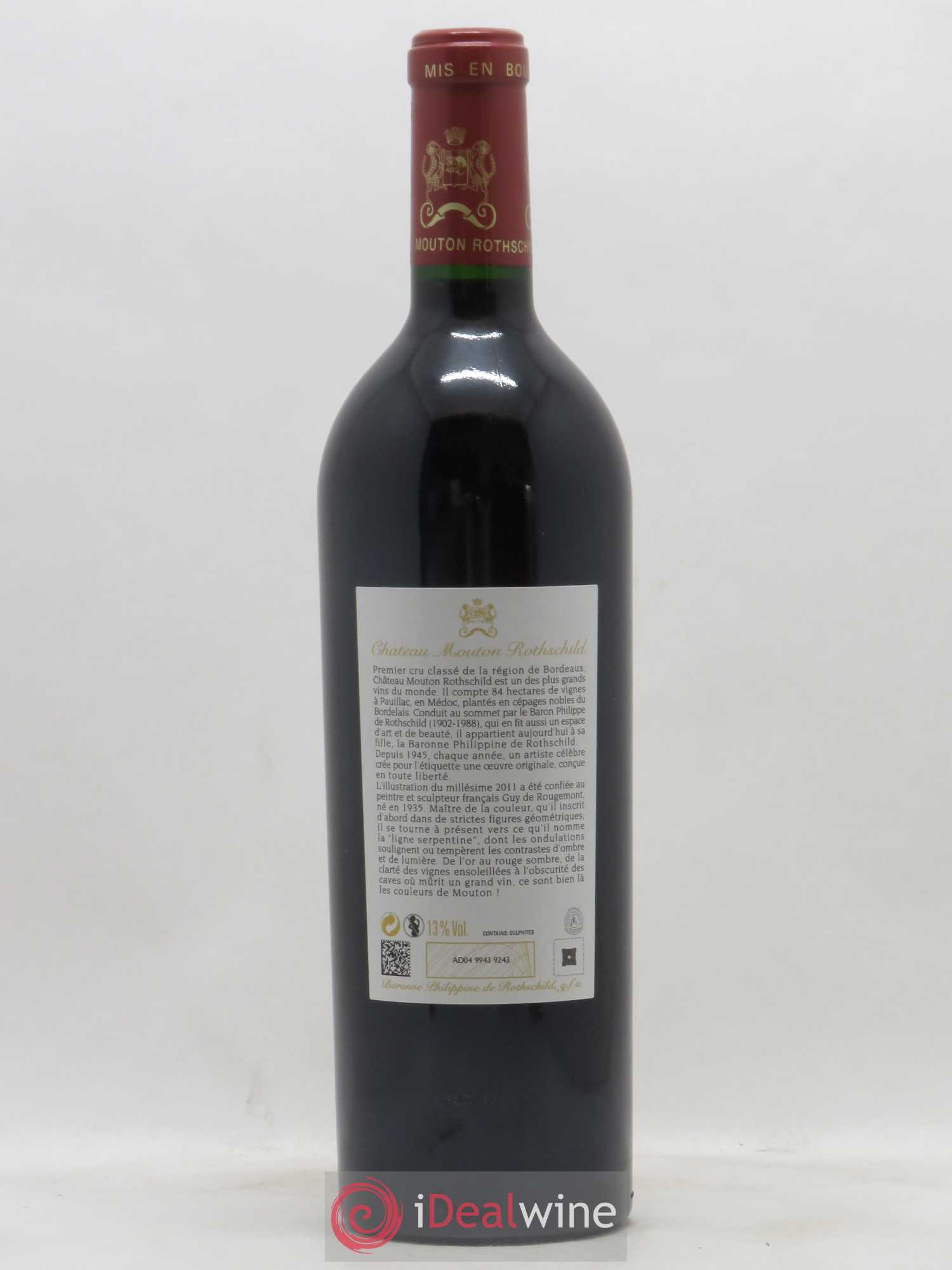 Château Mouton Rothschild 1er Grand Cru Classé 2011 - Lot de 1 bouteille - 1