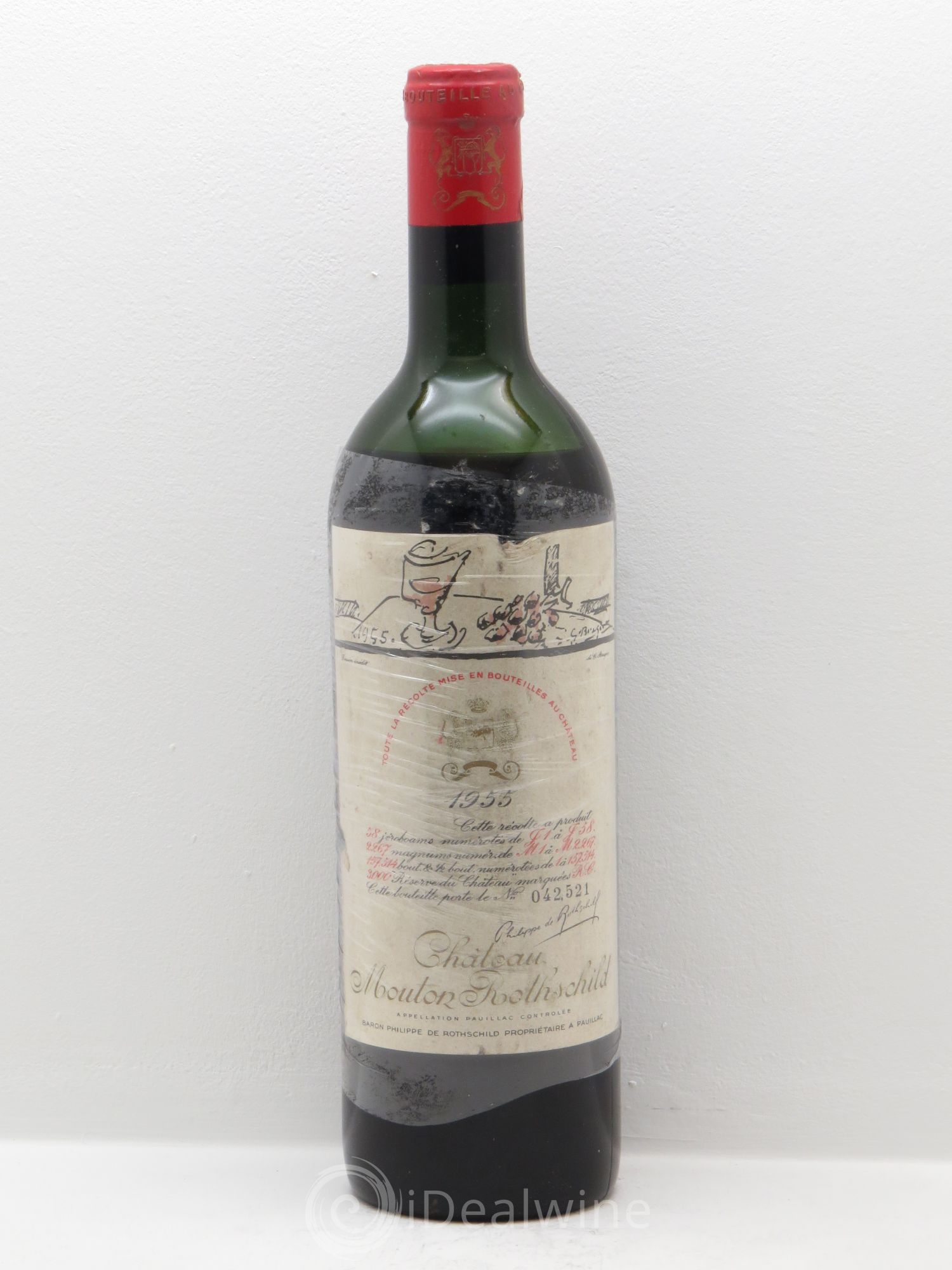 Château Mouton Rothschild 1er Grand Cru Classé 1955 - Lot de 1 bouteille - 0