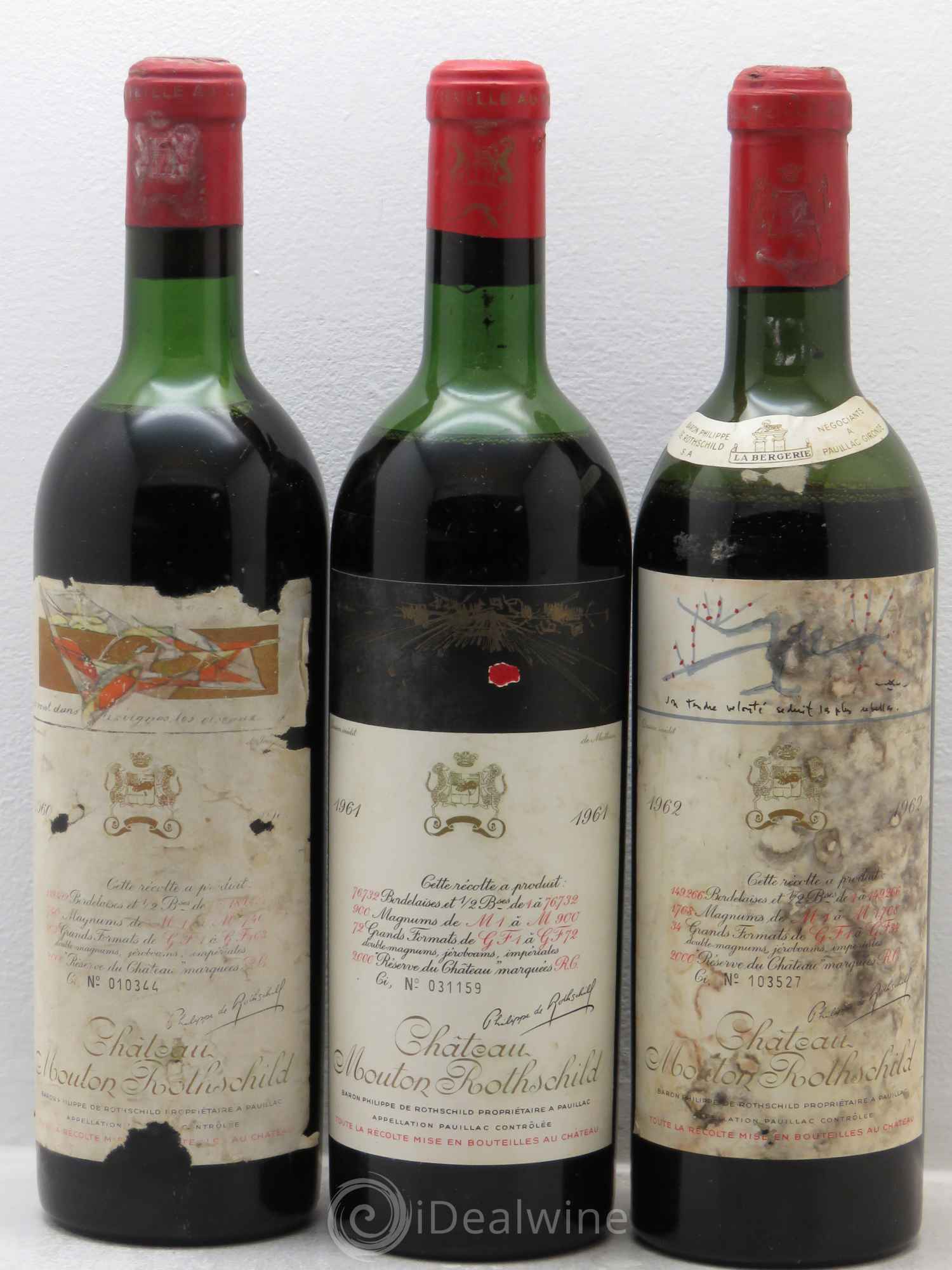 Mouton Rothschild 1960-2012 (Verticale 53 bt)  (Verticale complète de Ch. Mouton Rothschild de 1960 à 2012) - Lot de 53 bouteilles - 2