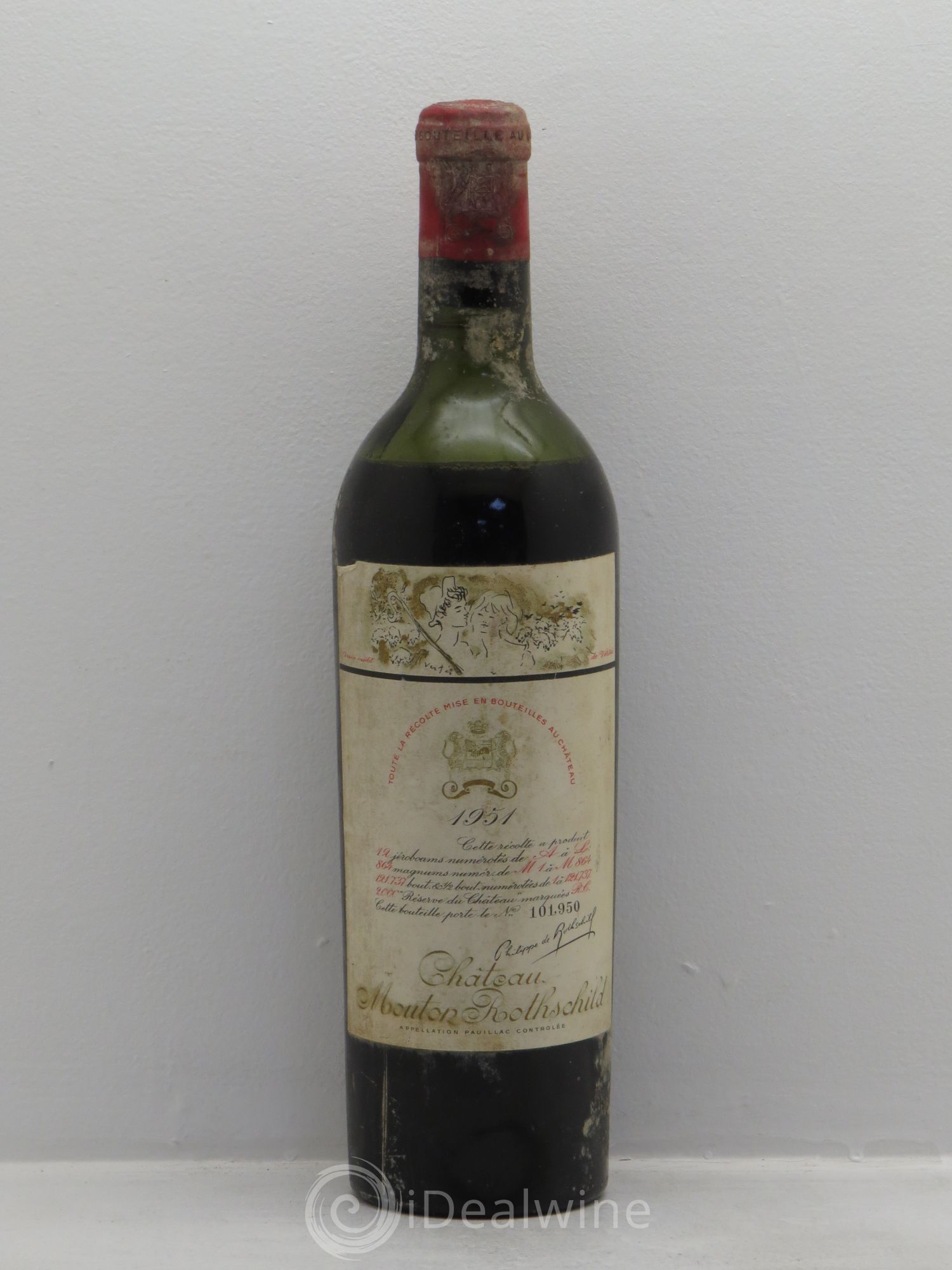 Château Mouton Rothschild 1er Grand Cru Classé 1951 - Lot de 1 bouteille - 0