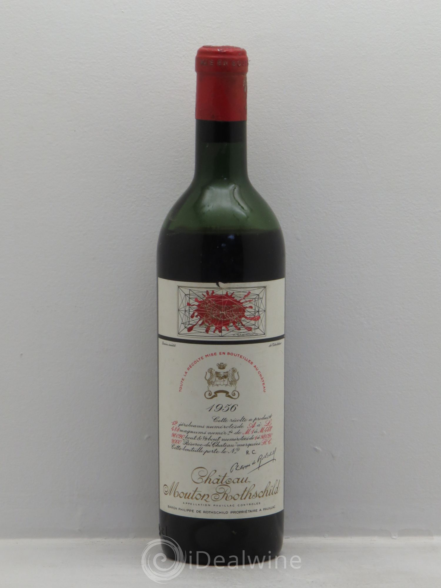 Château Mouton Rothschild 1er Grand Cru Classé 1956 - Lot de 1 bouteille - 0