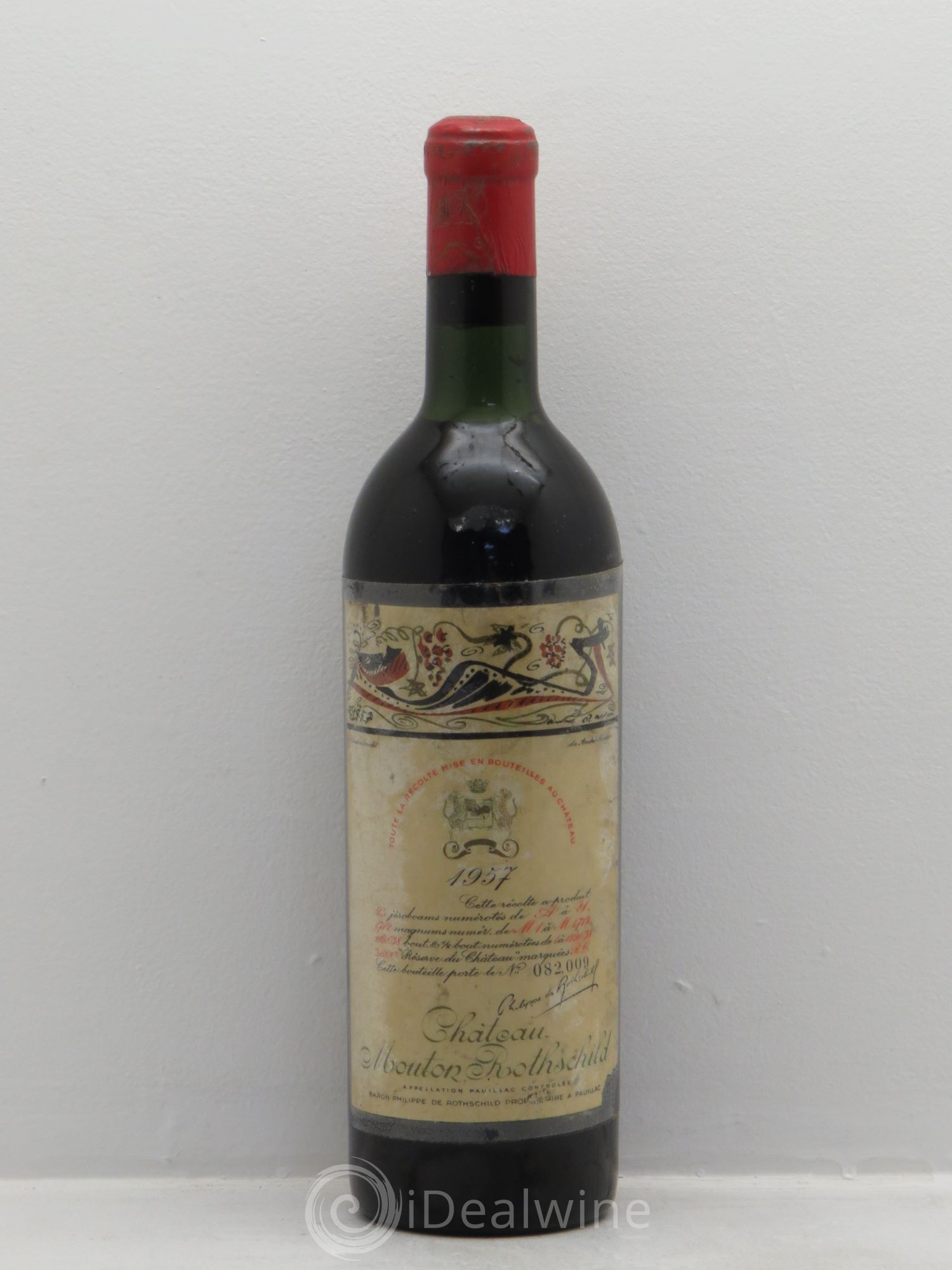 Château Mouton Rothschild 1er Grand Cru Classé 1957 - Lot de 1 bouteille - 0