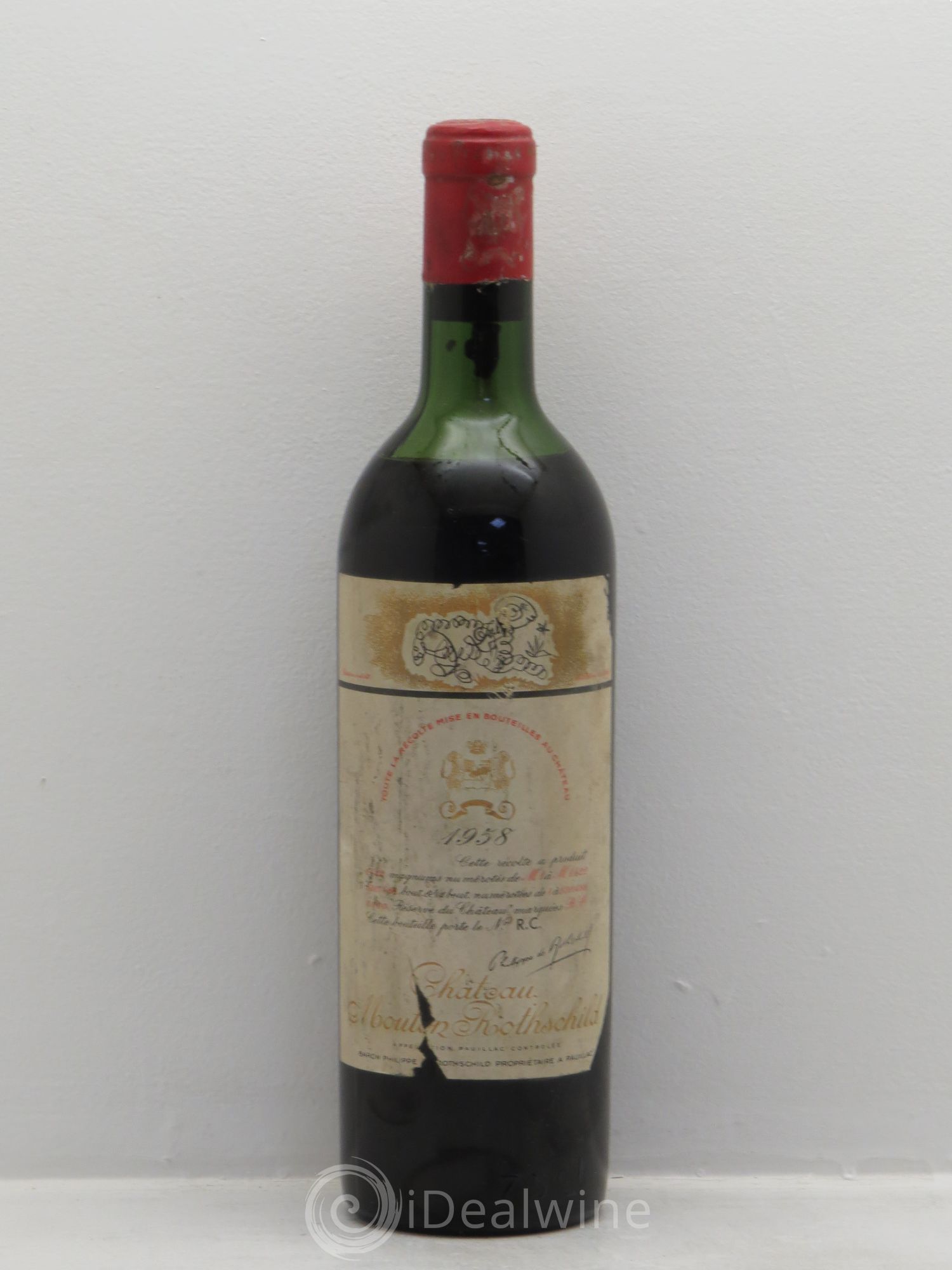 Château Mouton Rothschild 1er Grand Cru Classé 1958 - Lot de 1 bouteille - 0