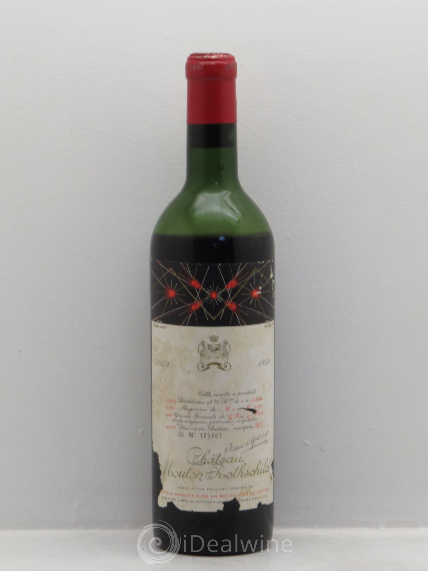 Château Mouton Rothschild 1er Grand Cru Classé 1959 - Lot de 1 bouteille - 0