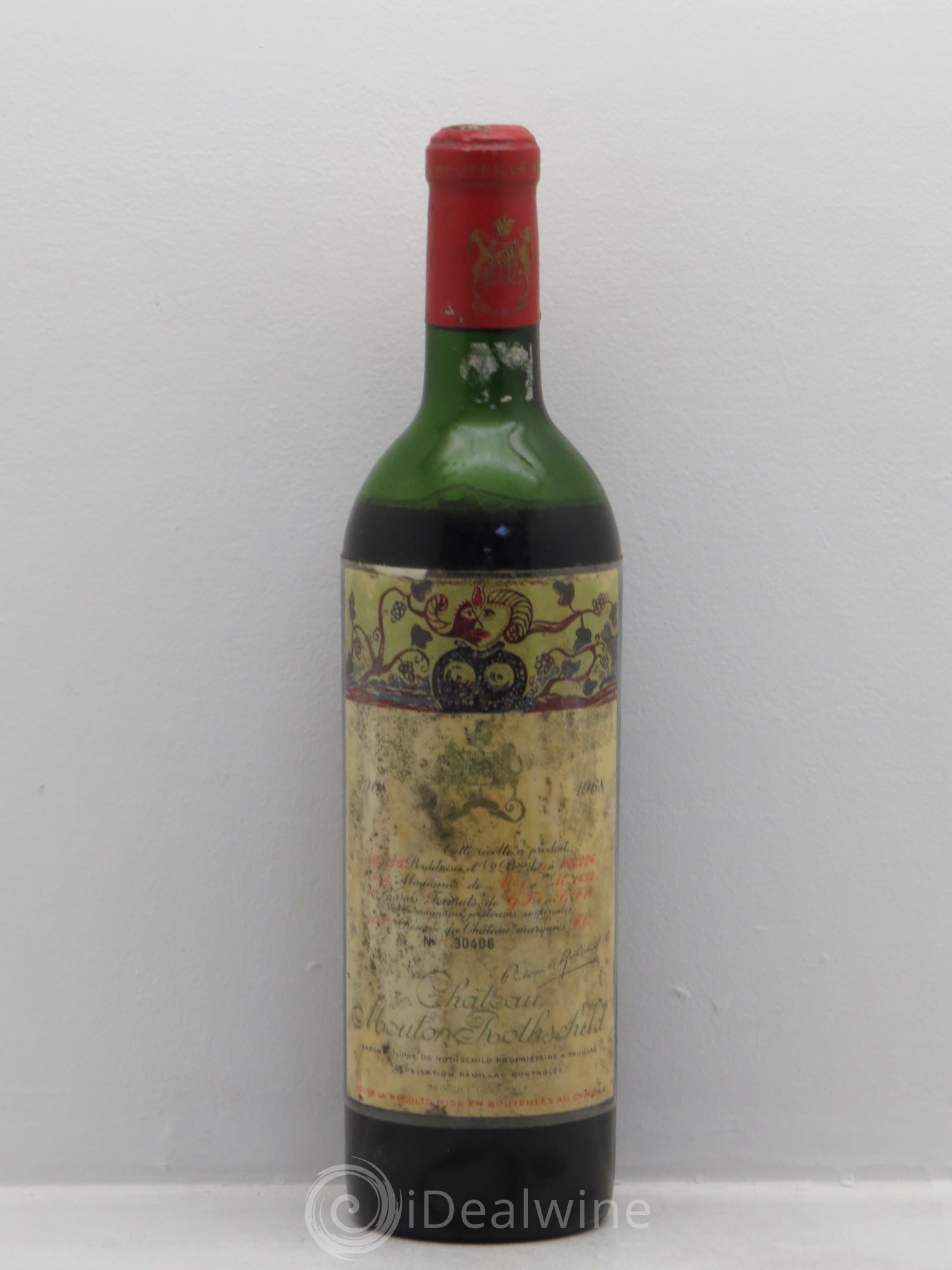 Château Mouton Rothschild 1er Grand Cru Classé 1968 - Lot de 1 bouteille - 0