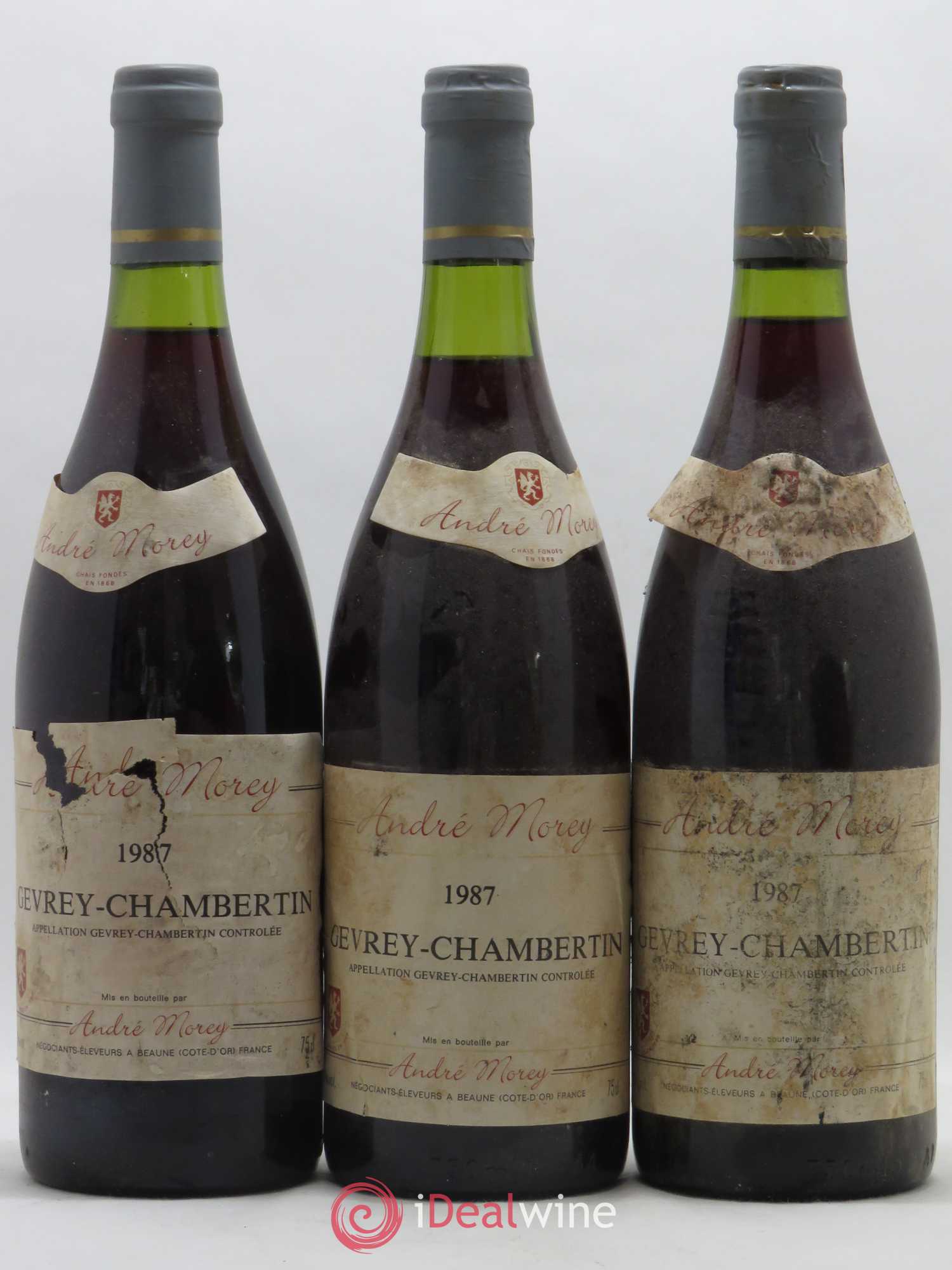 Gevrey-Chambertin Andre Morey 1987 - Lot de 3 bouteilles - 0