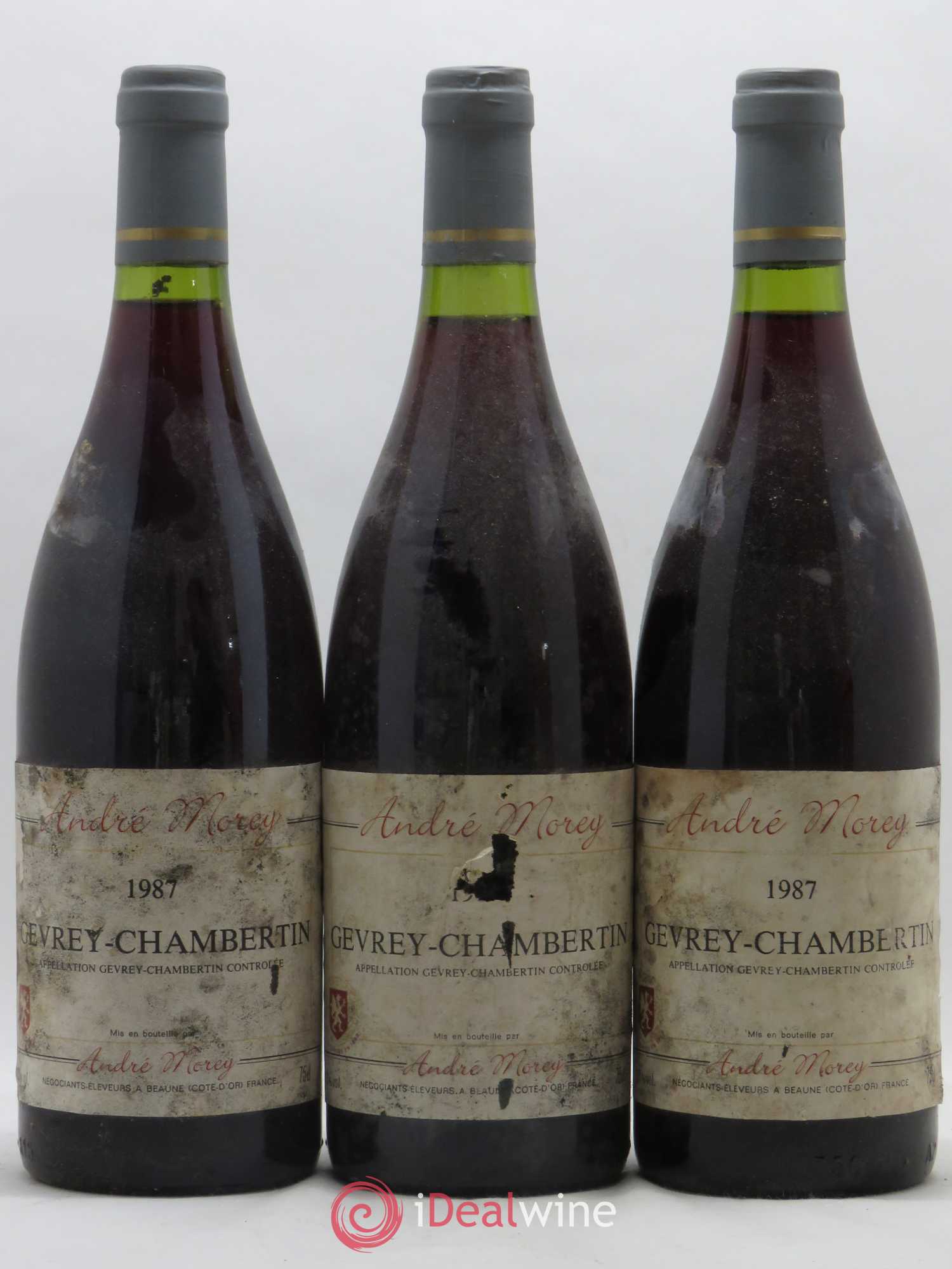 Gevrey-Chambertin Andre Morey 1987 - Lot de 3 bouteilles - 0