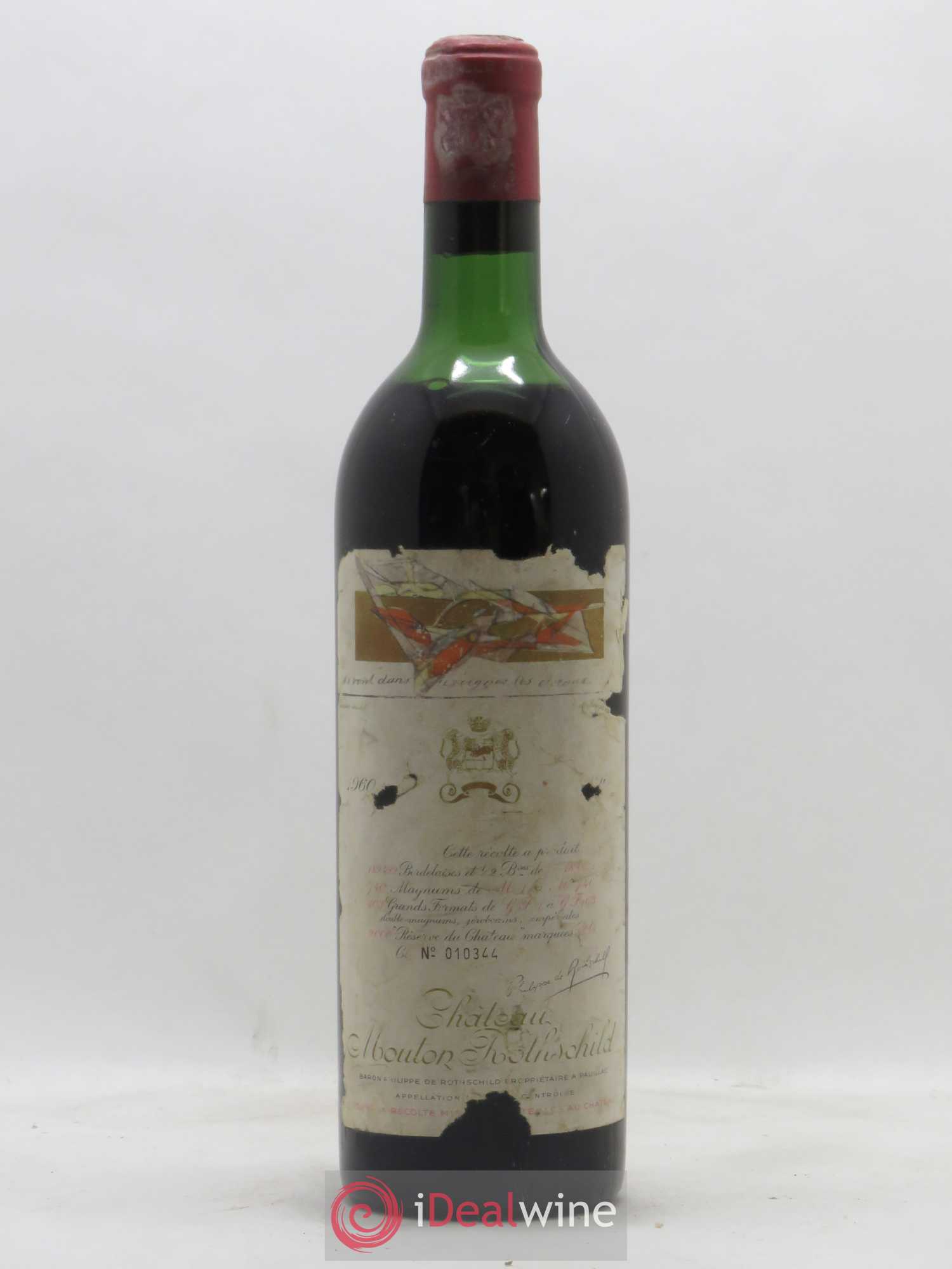 Château Mouton Rothschild 1er Grand Cru Classé 1960 - Lot de 1 bouteille - 0