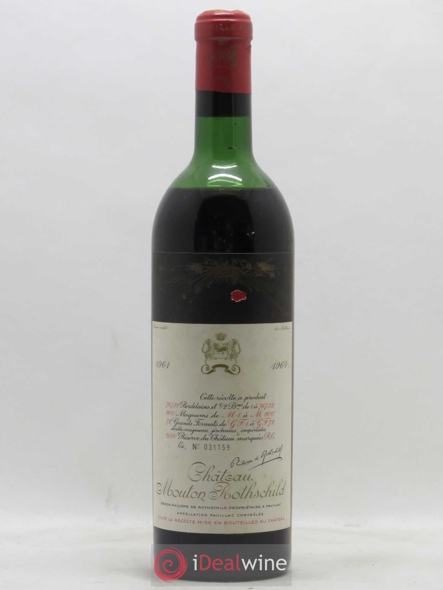 Château Mouton Rothschild 1er Grand Cru Classé 1961 - Lot of 1 bottle - 0