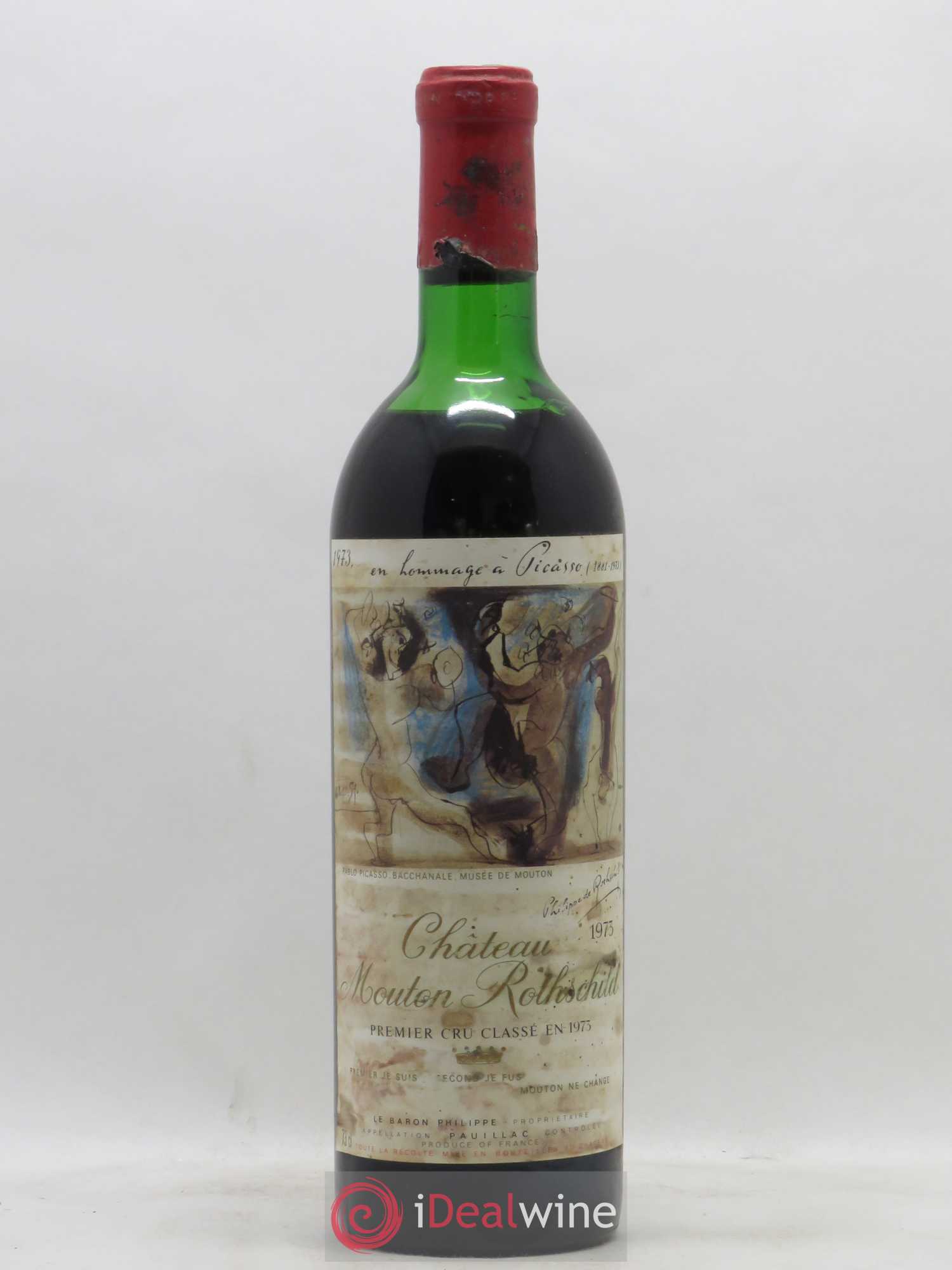 Château Mouton Rothschild 1er Grand Cru Classé 1973 - Lot de 1 bouteille - 0